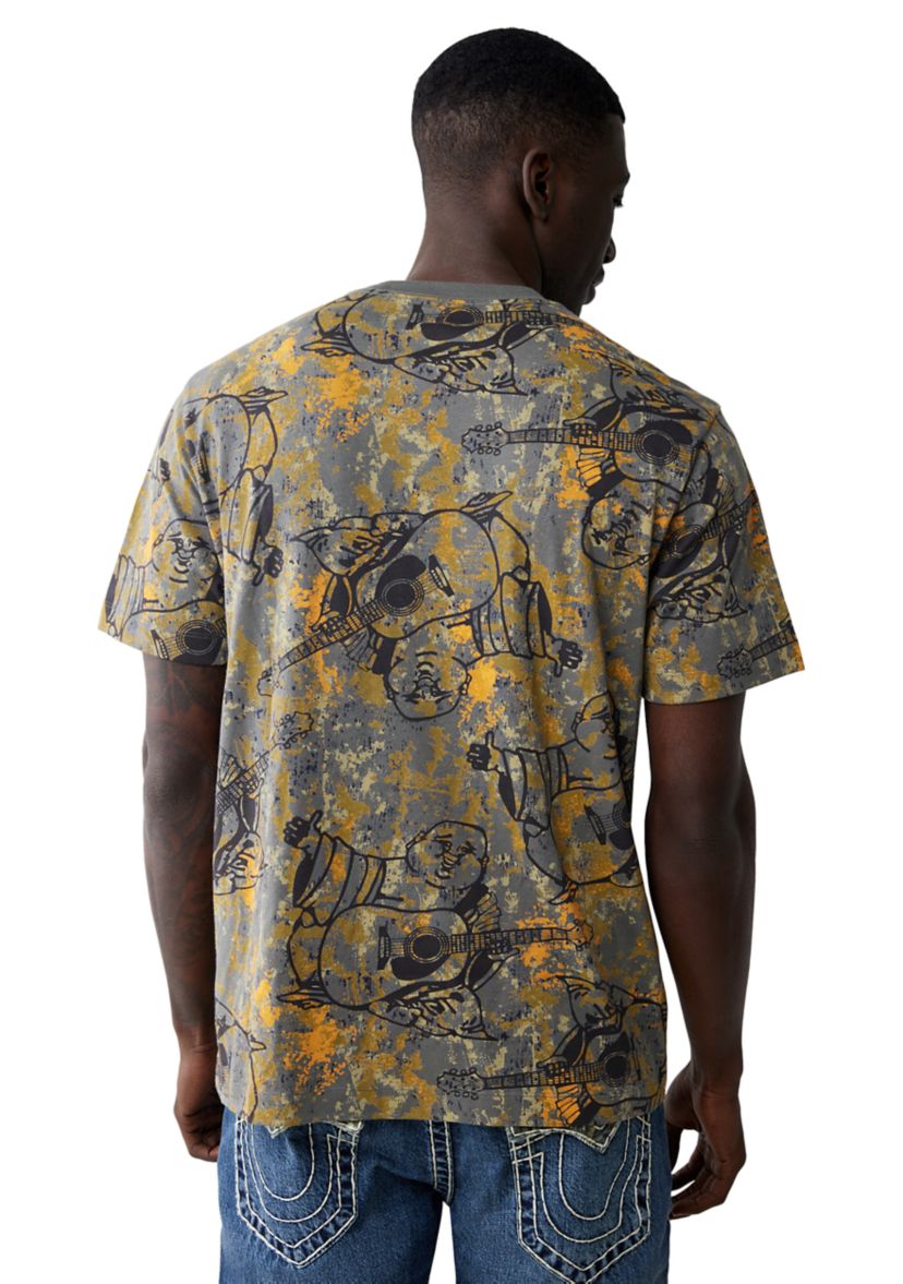 Mens Camo Print High Density Logo Short Sleeve Graphic T-Shirt