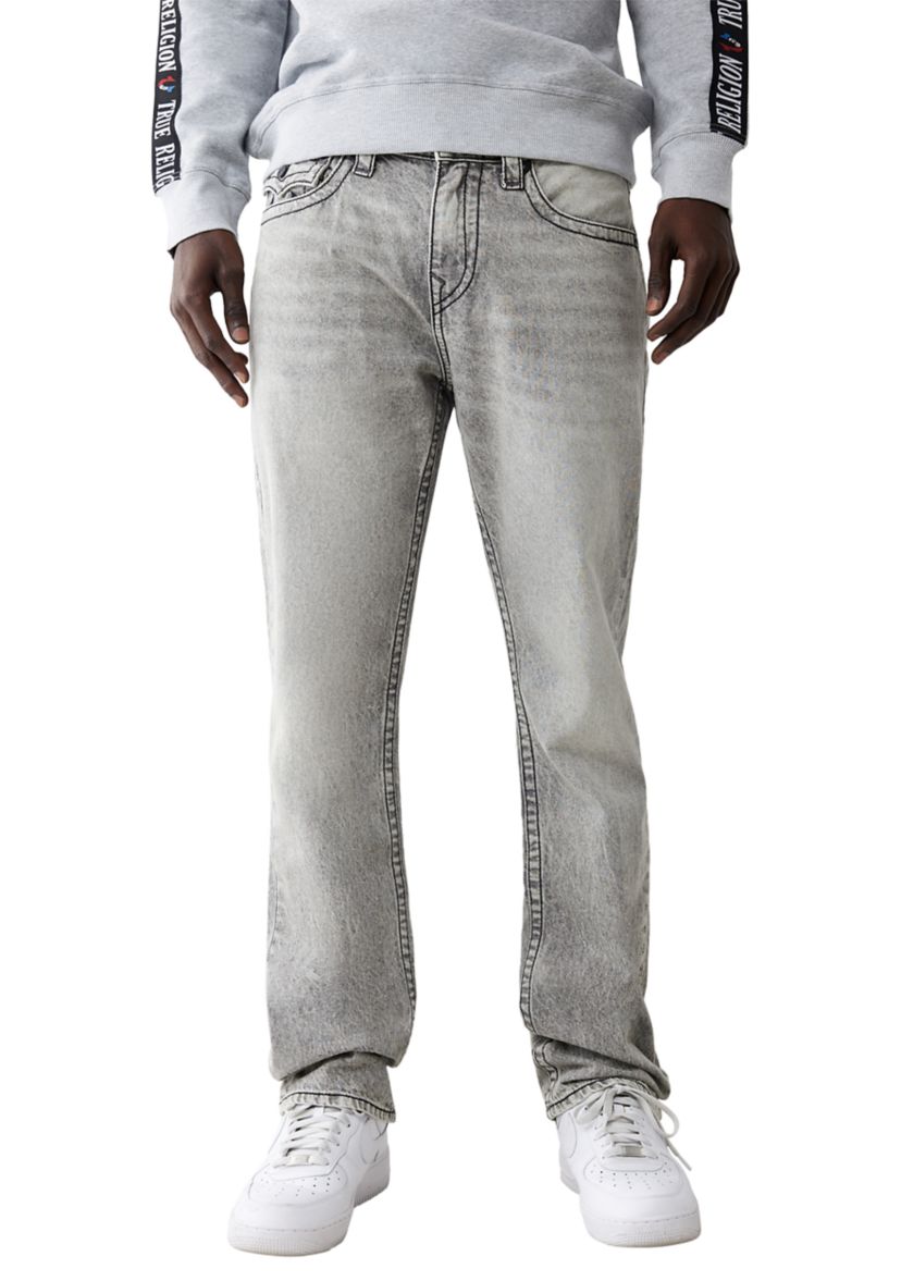 Mens Ricky Mesh Embroidered Horseshoe Straight Jeans