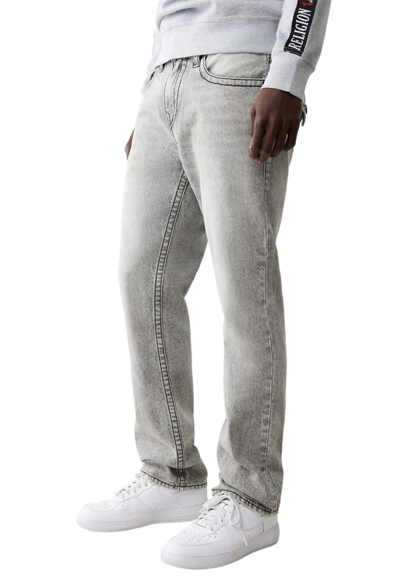 Mens Ricky Mesh Embroidered Horseshoe Straight Jeans