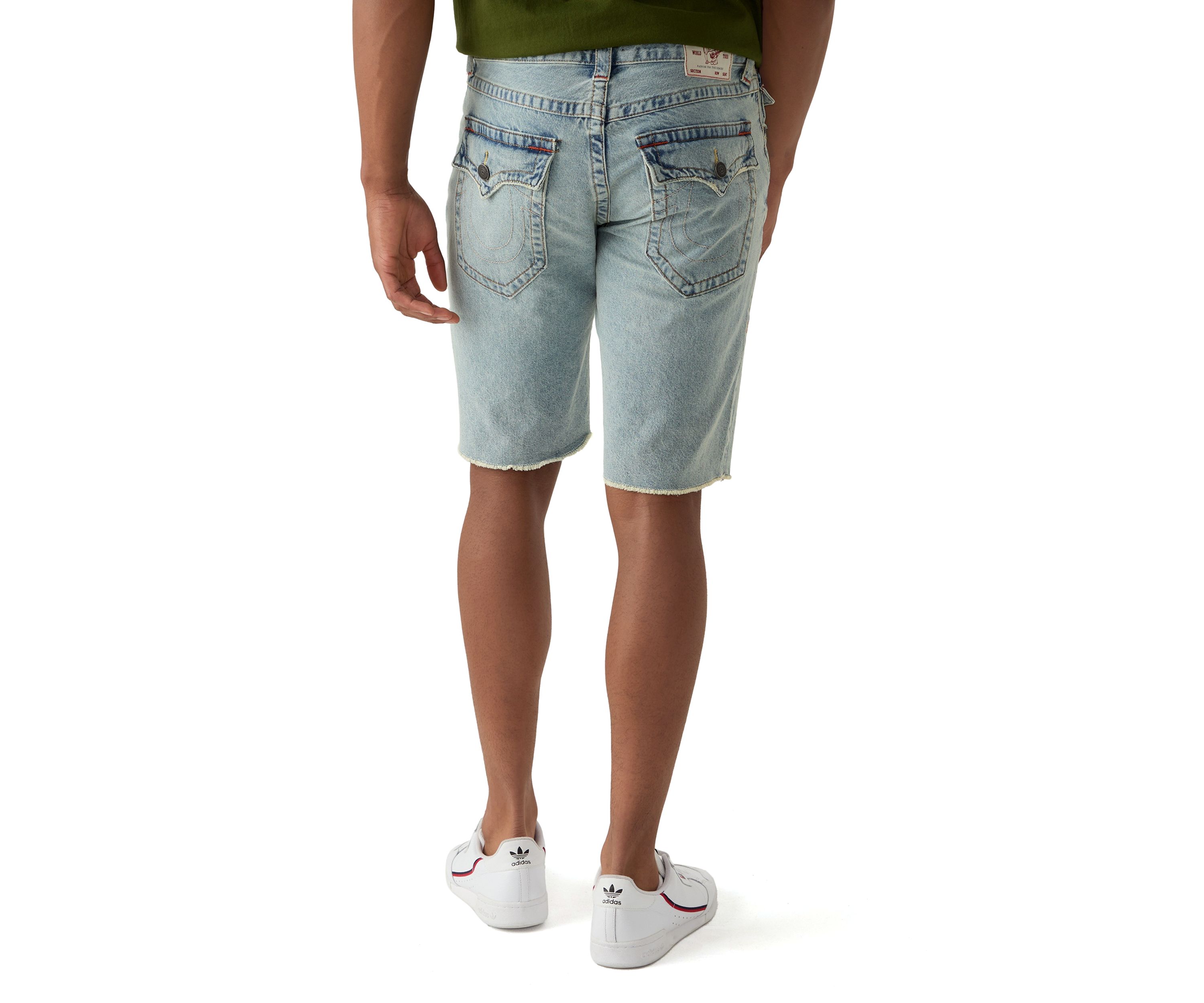 Mens Ricky Frayed Flap Denim Shorts