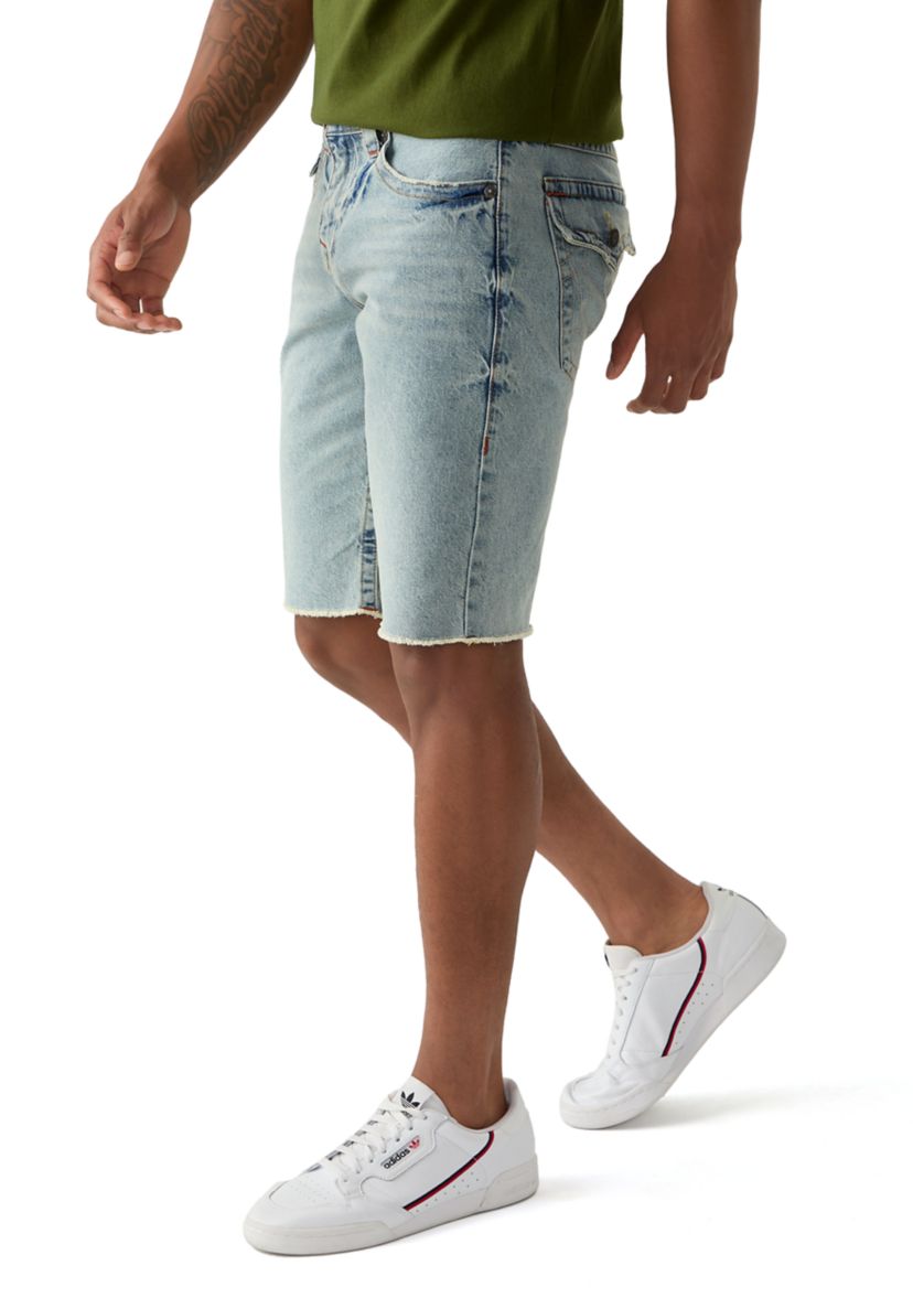 Mens Ricky Frayed Flap Denim Shorts