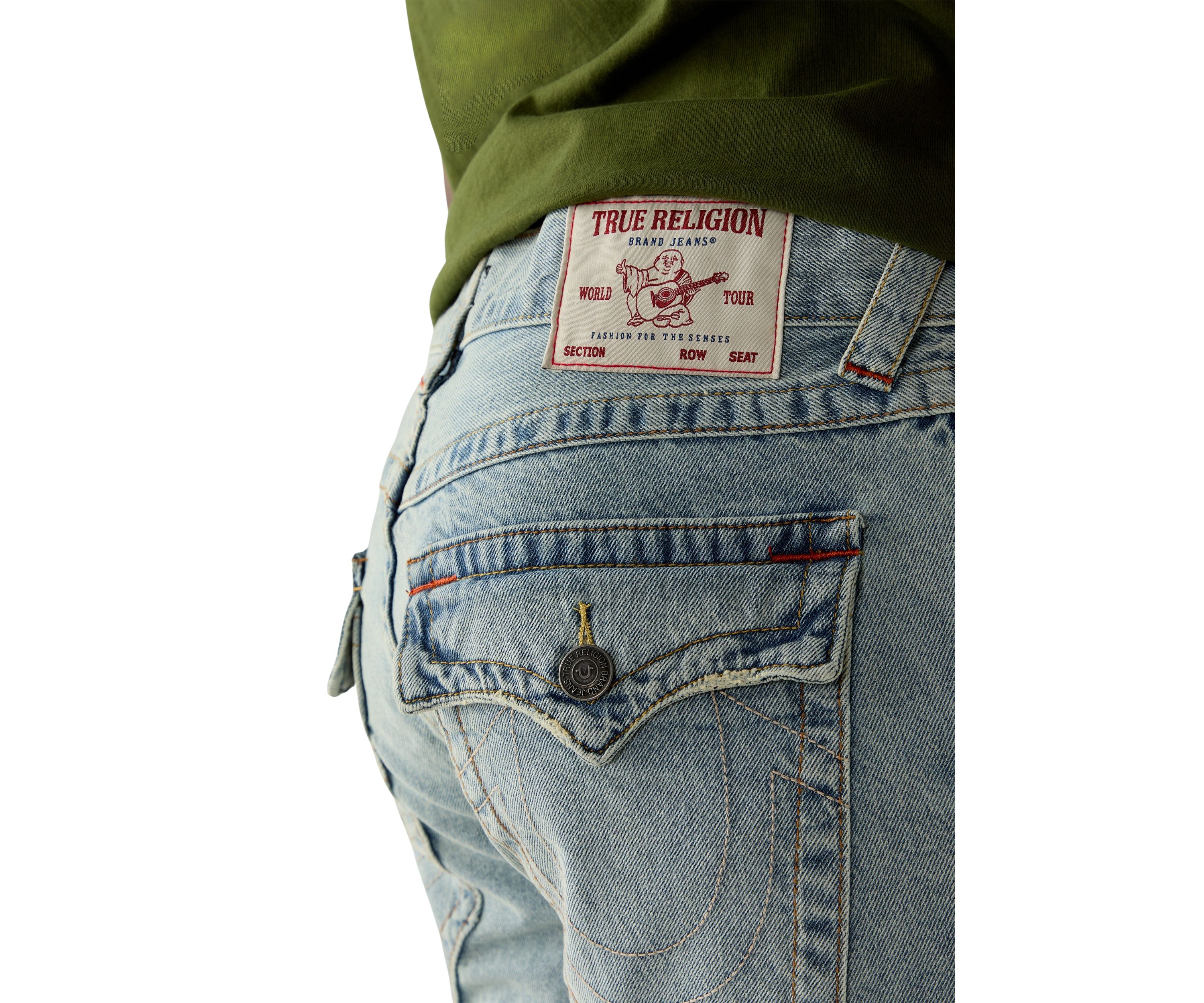 Mens Ricky Frayed Flap Denim Shorts