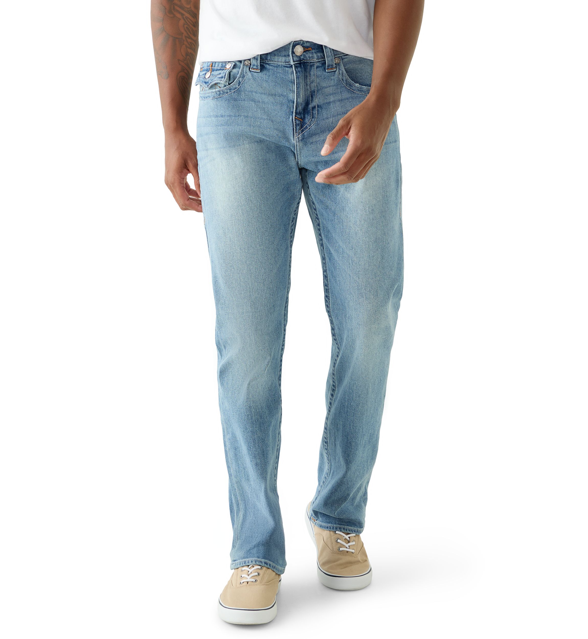 True Religion Men's Ricky Straight Leg Flap Jeans | Belk
