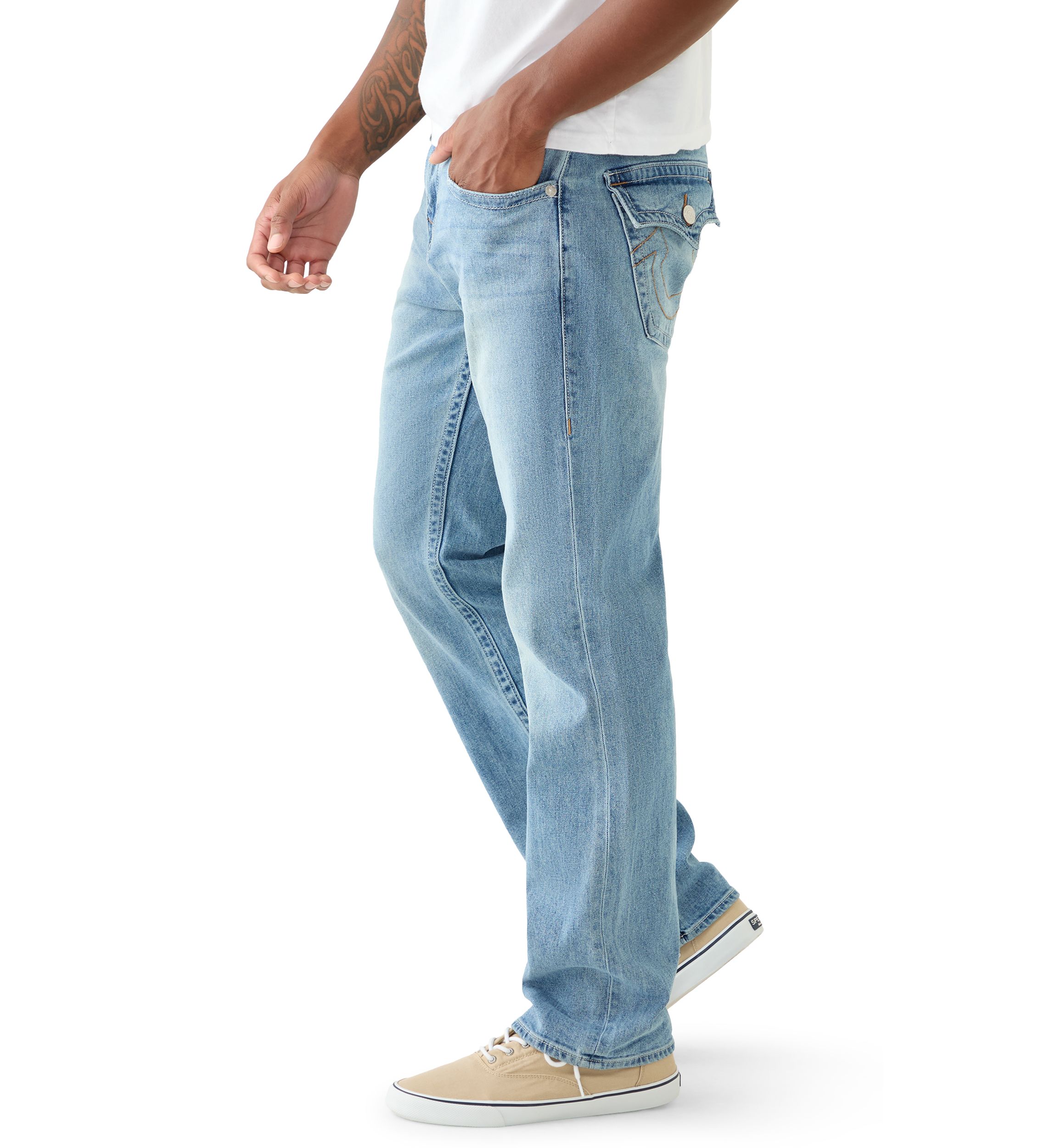 True Religion Men's Ricky Straight Leg Flap Jeans | Belk