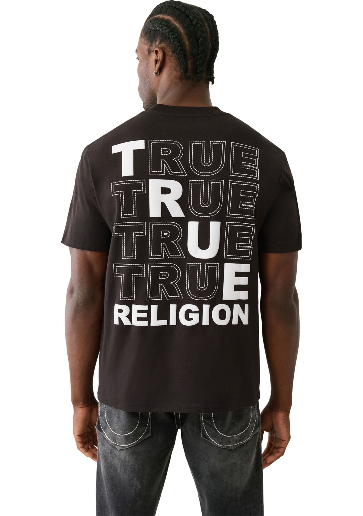 Short Sleeve Puff Stitch Logo Graphic T-Shirt 