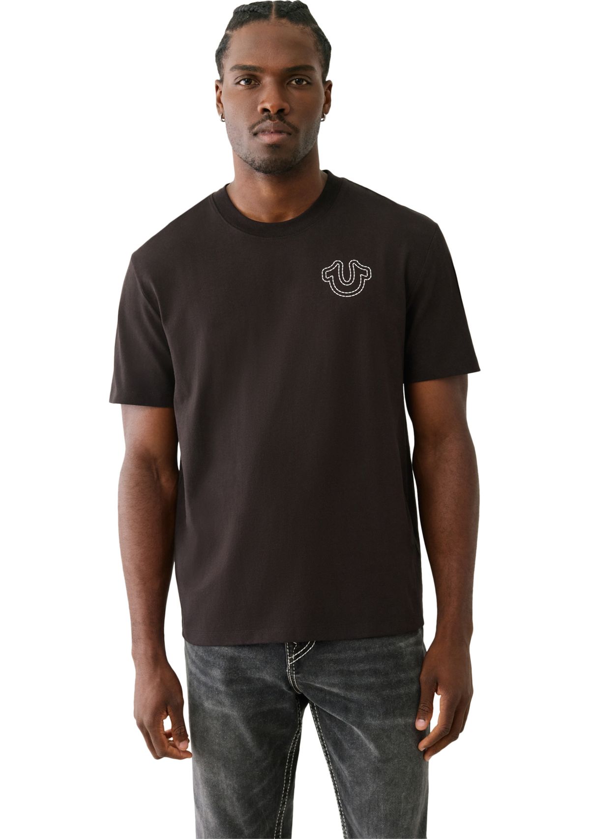 Short Sleeve Puff Stitch Logo Graphic T-Shirt 