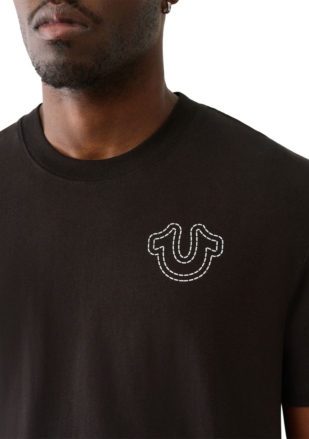 Short Sleeve Puff Stitch Logo Graphic T-Shirt 