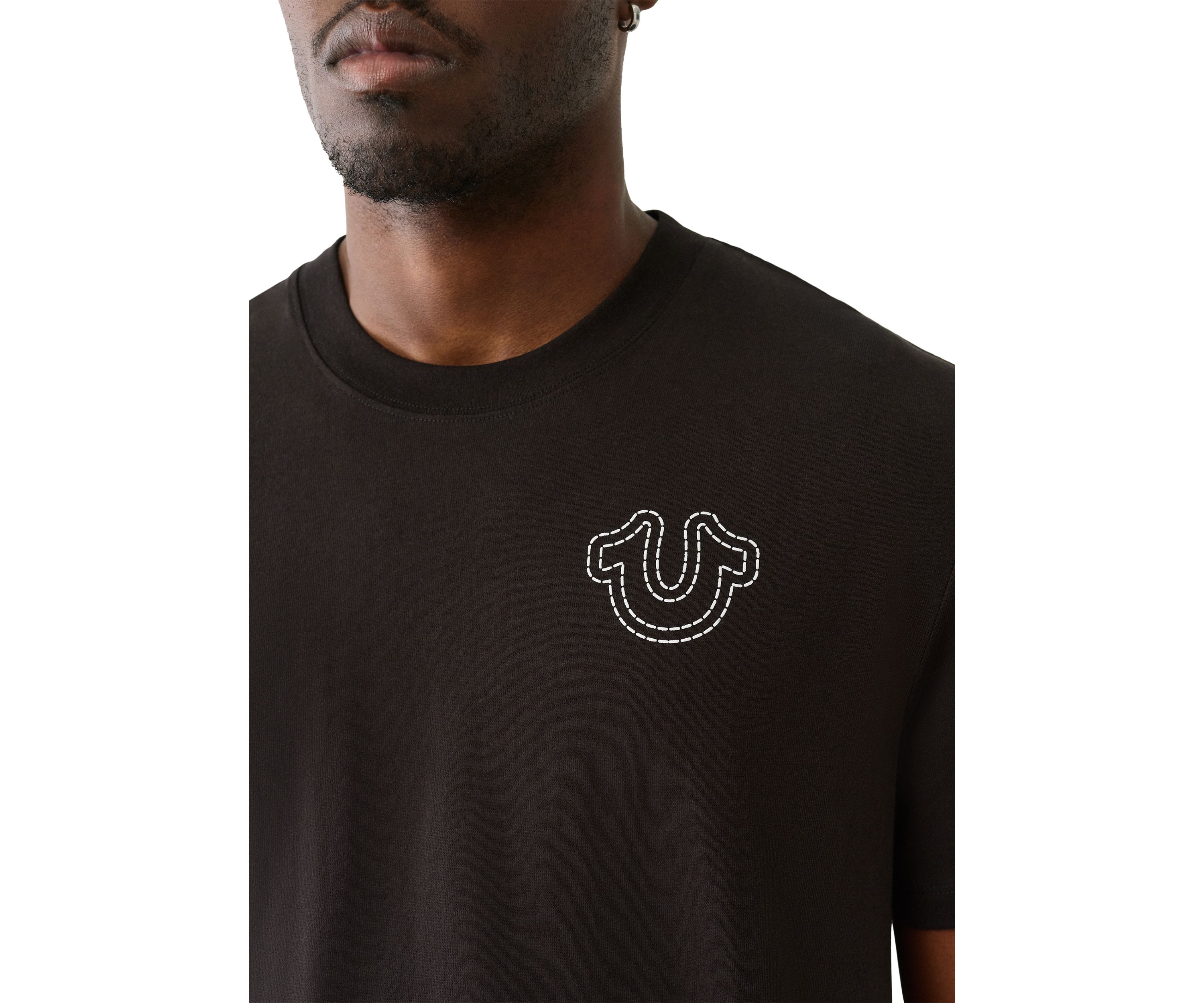 Short Sleeve Puff Stitch Logo Graphic T-Shirt 