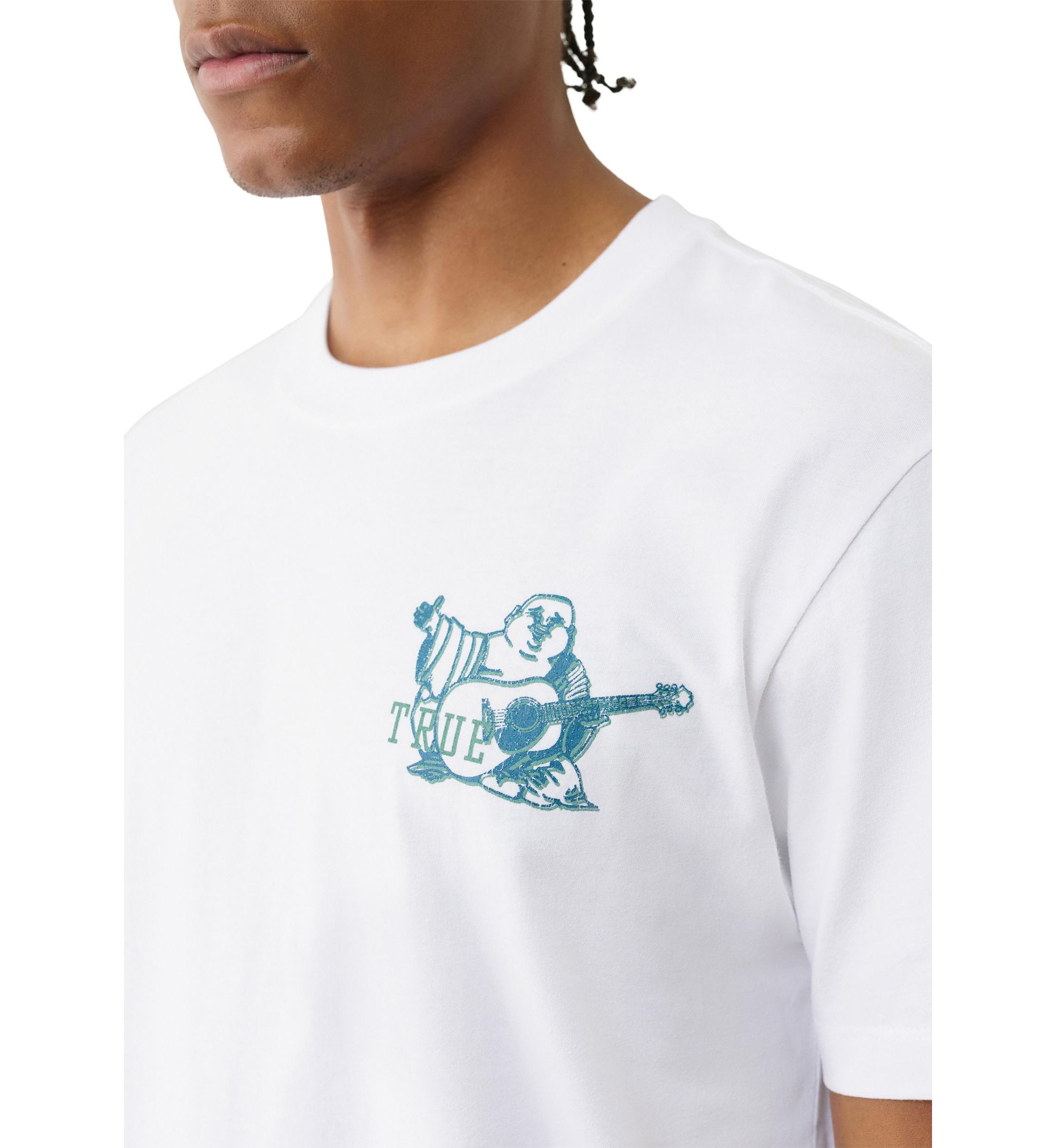 Mens Crinkle Paint Print Logo T-Shirt