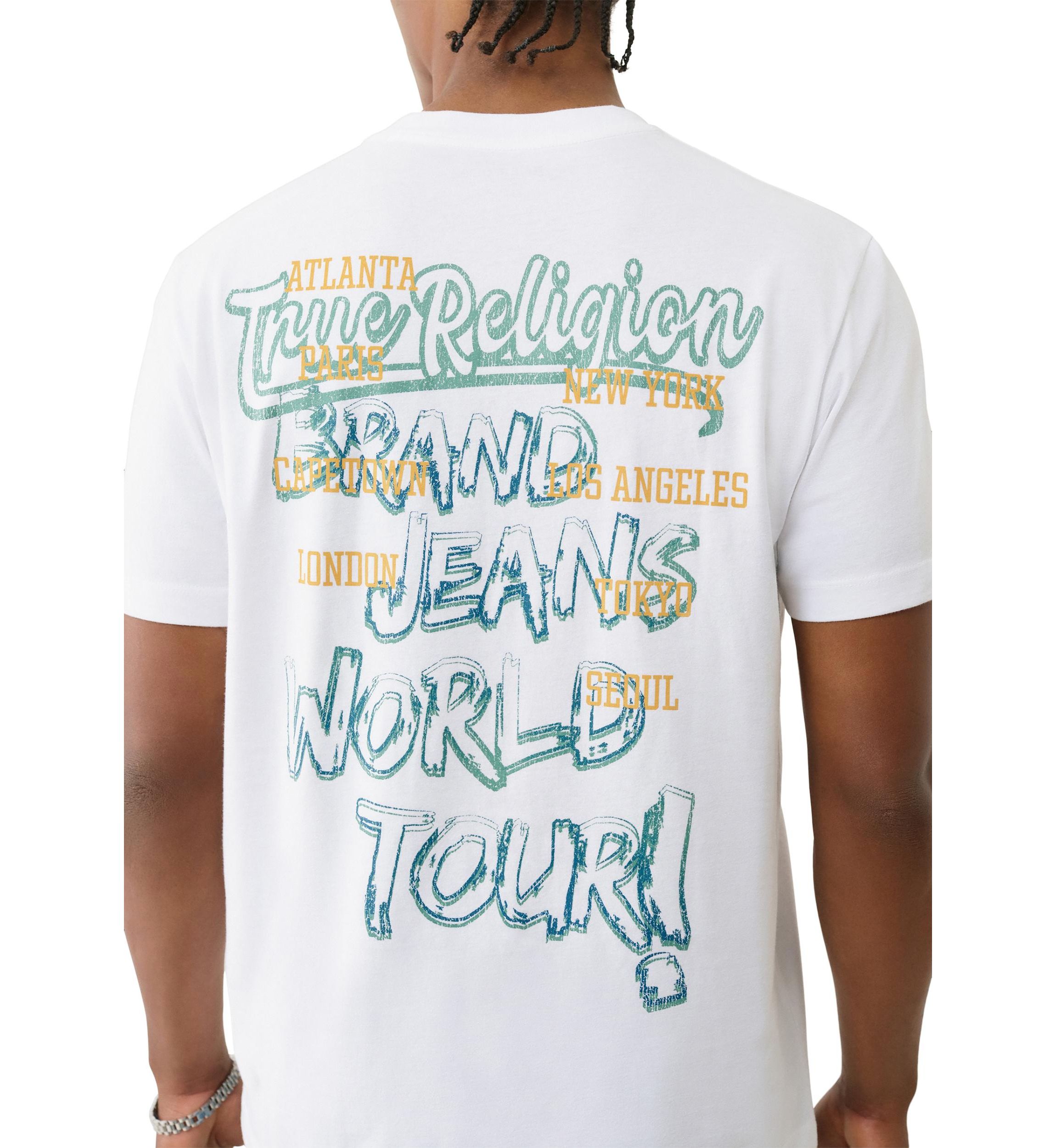 Mens Crinkle Paint Print Logo T-Shirt