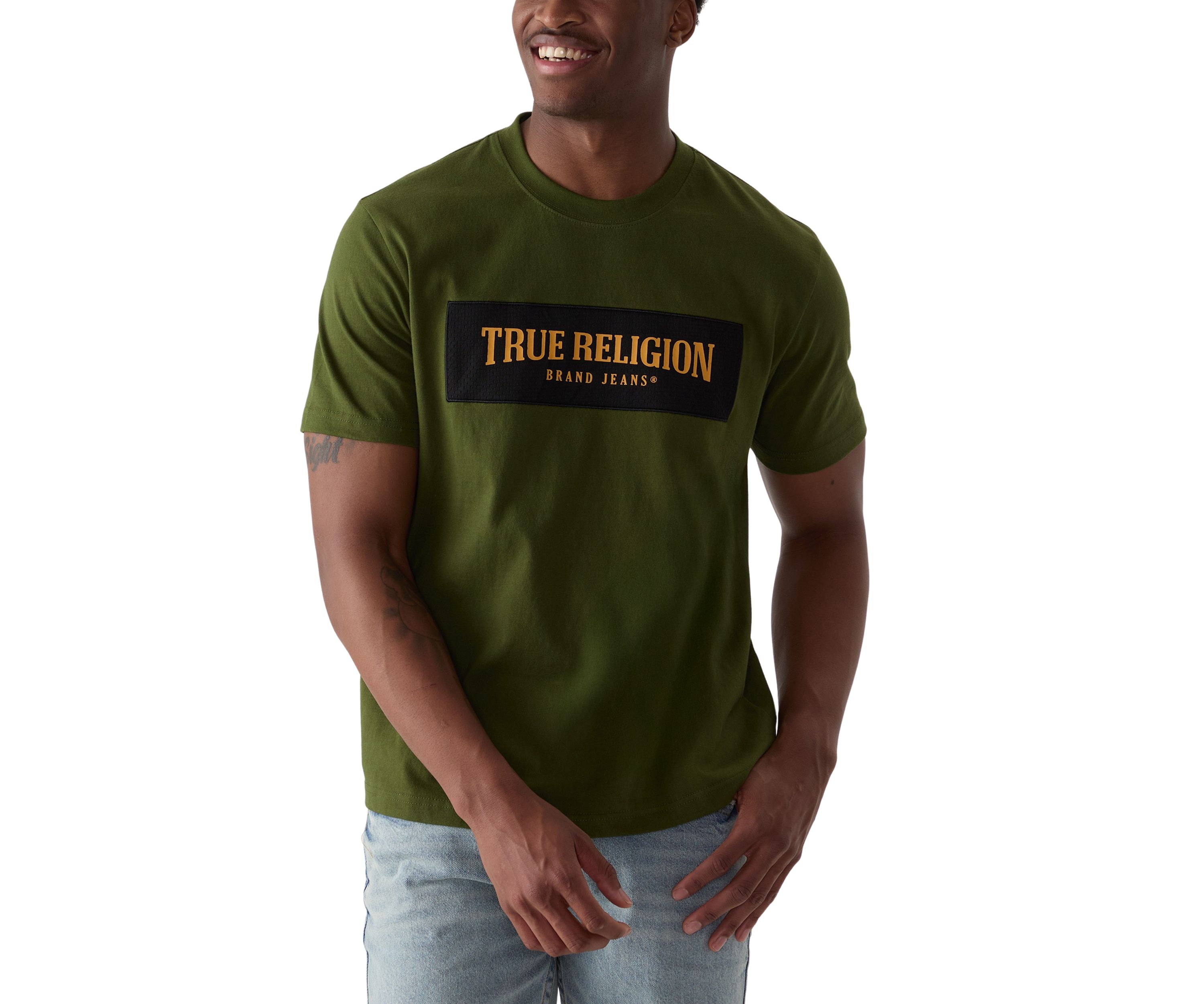Mesh Appliqué Arch Logo Short Sleeve T-Shirt