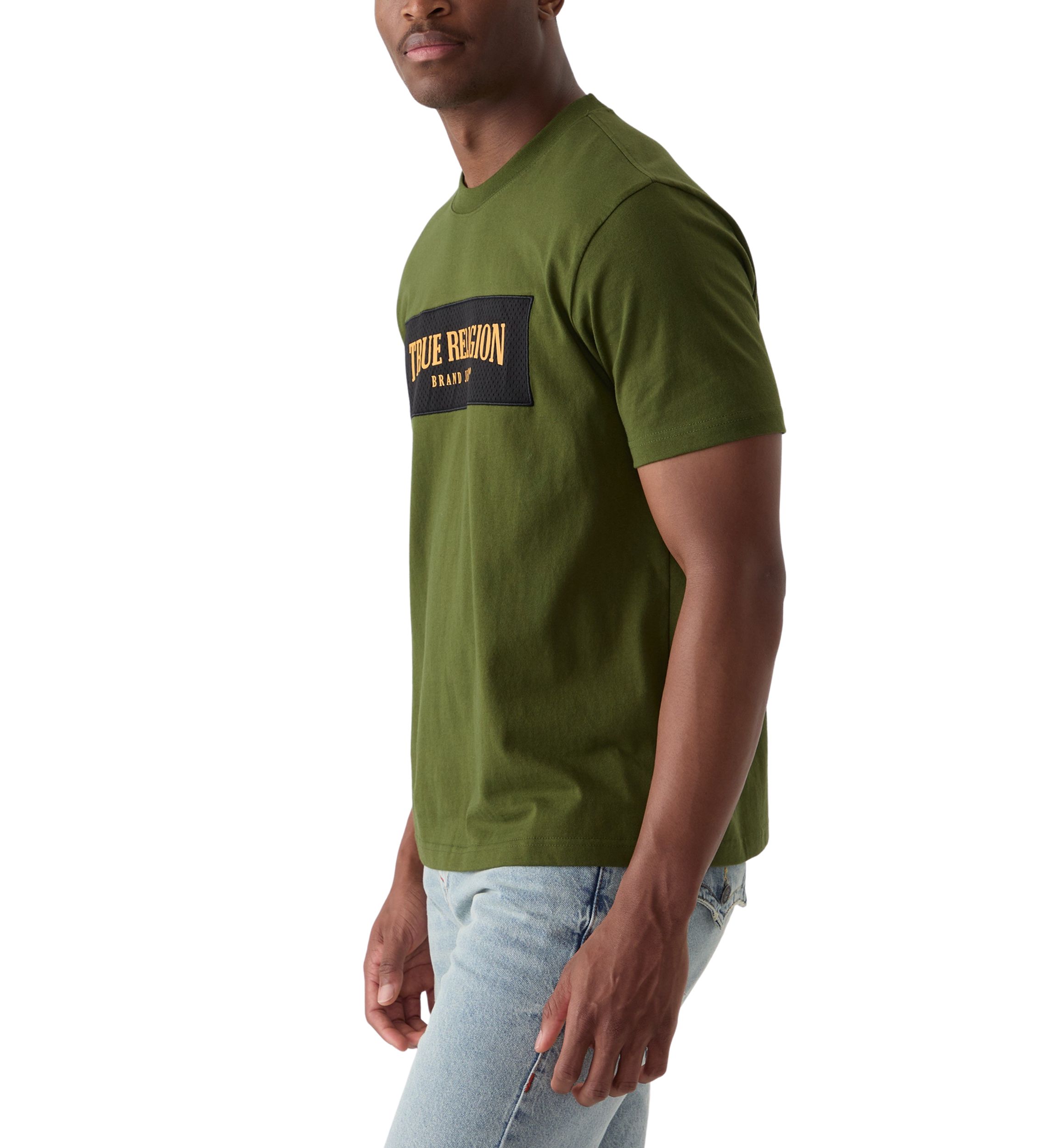 Mesh Appliqué Arch Logo Short Sleeve T-Shirt