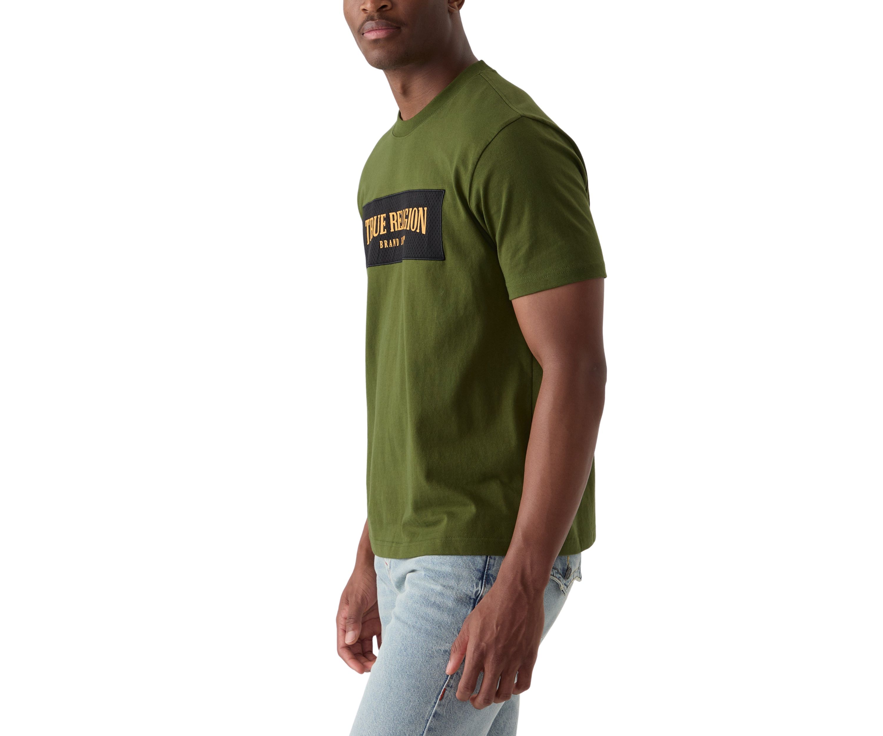 Mesh Appliqué Arch Logo Short Sleeve T-Shirt