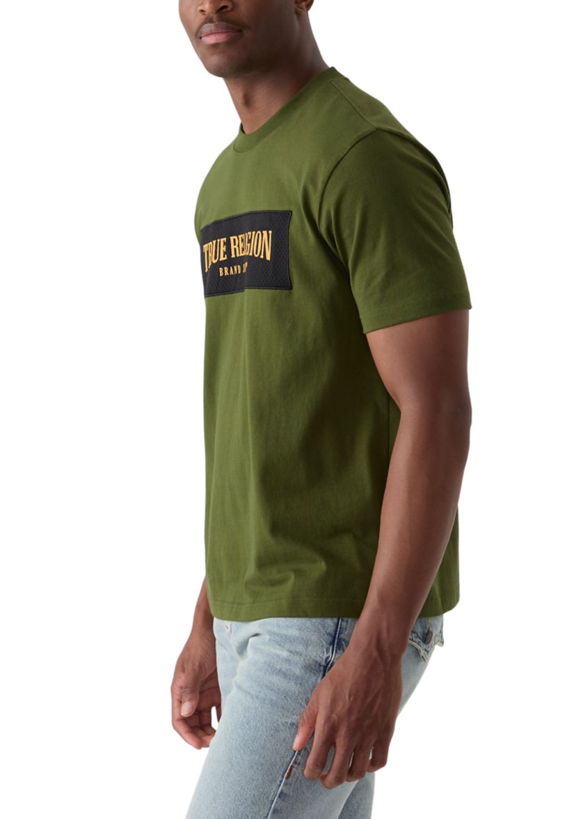 Mesh Appliqué Arch Logo Short Sleeve T-Shirt