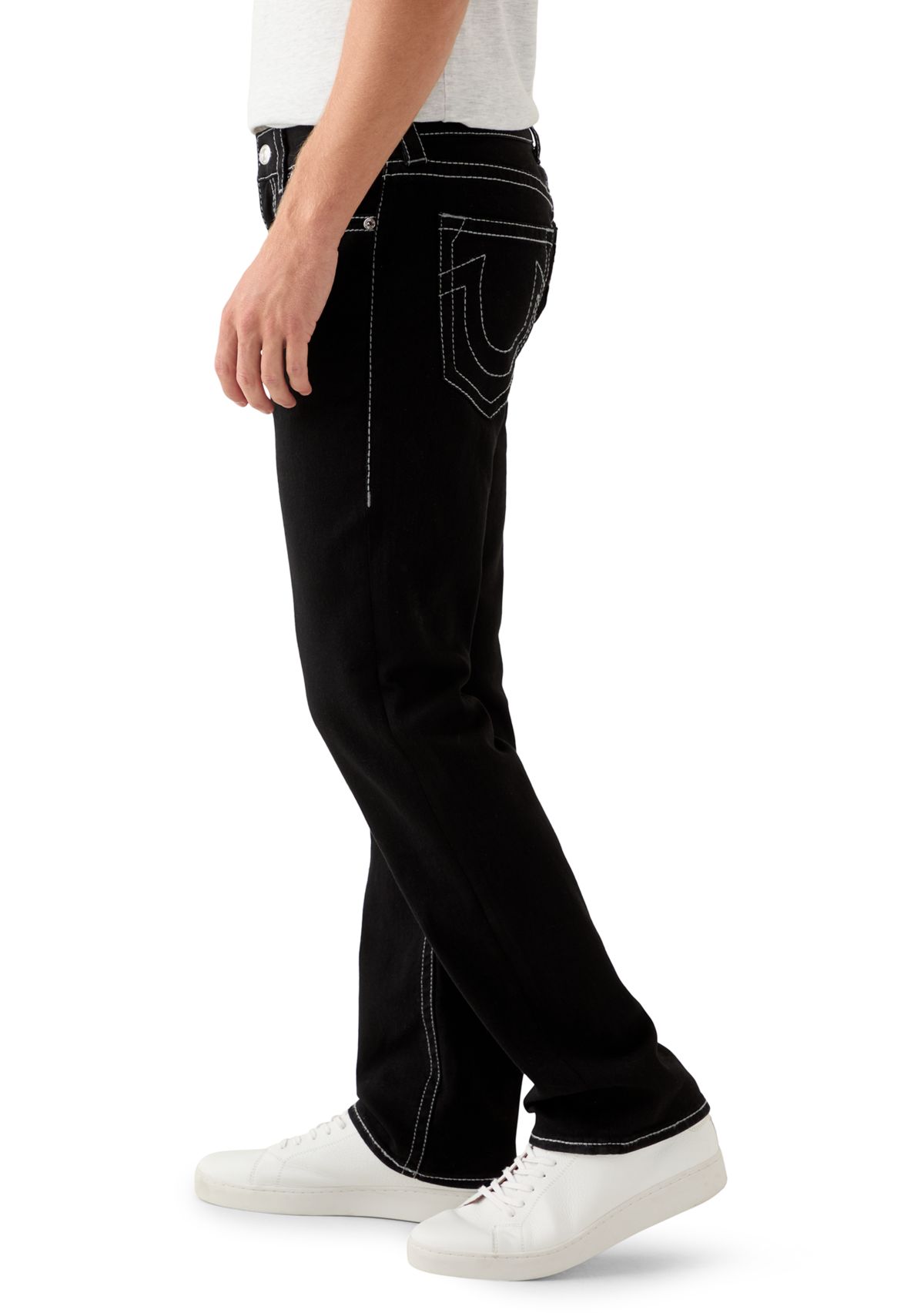 Mens Ricky Straight Fit Big T Jeans with Buddha Embroidery