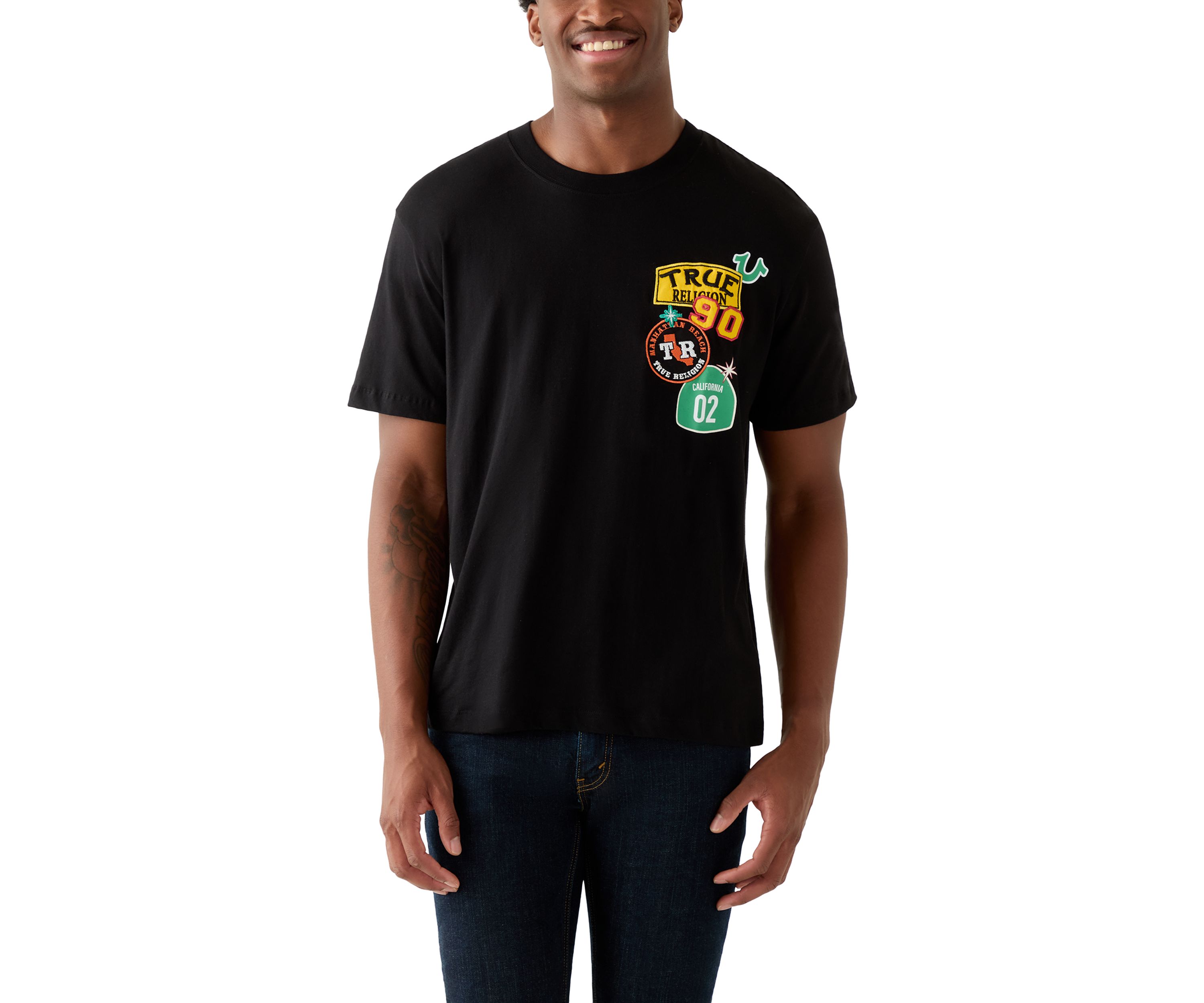 Mens Freeway Patched Logo Graphic T-Shirt