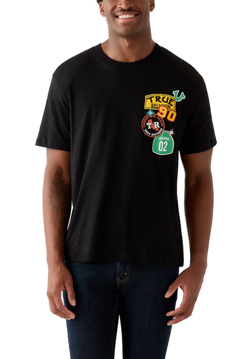 Mens Freeway Patched Logo Graphic T-Shirt