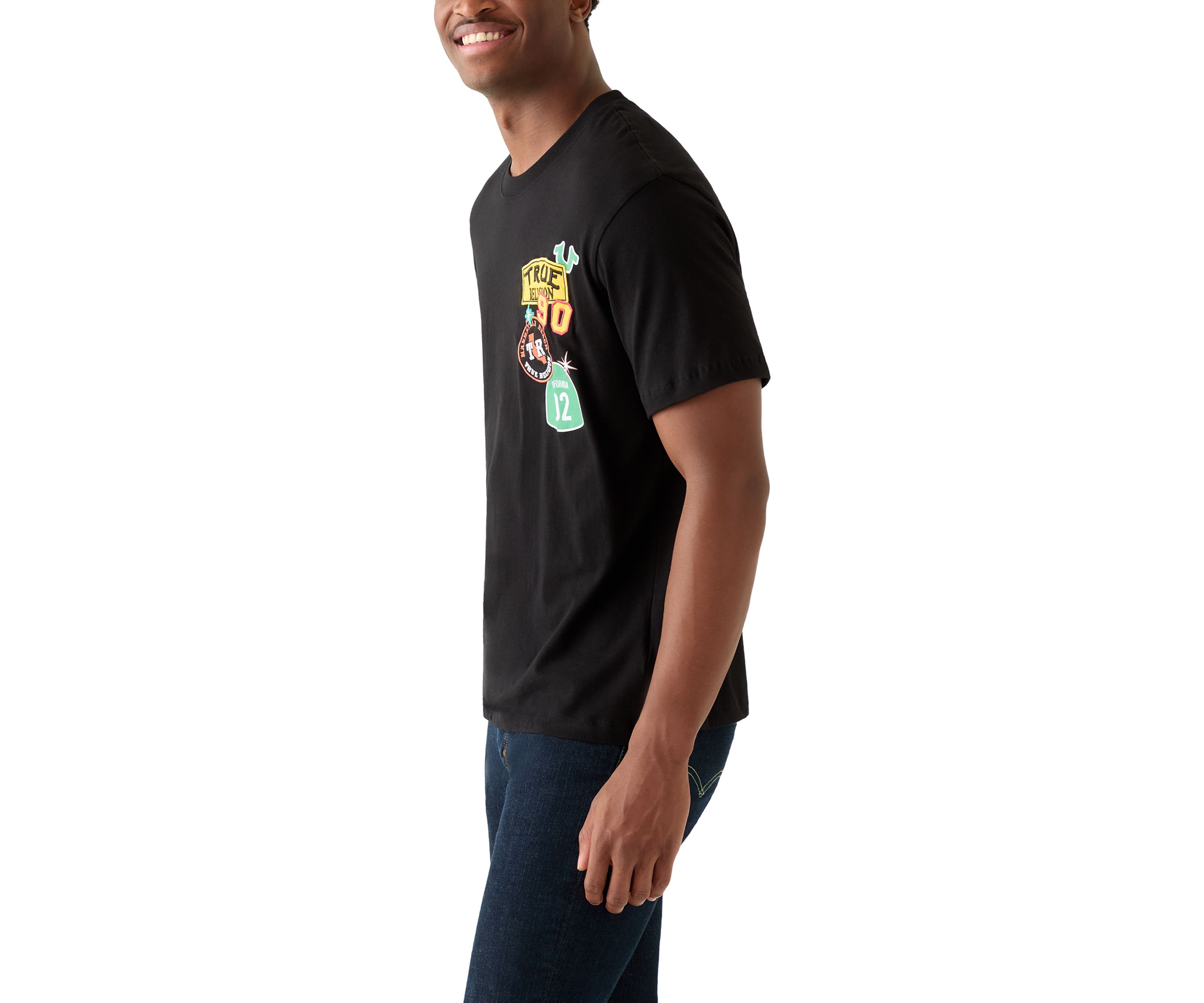 Mens Freeway Patched Logo Graphic T-Shirt