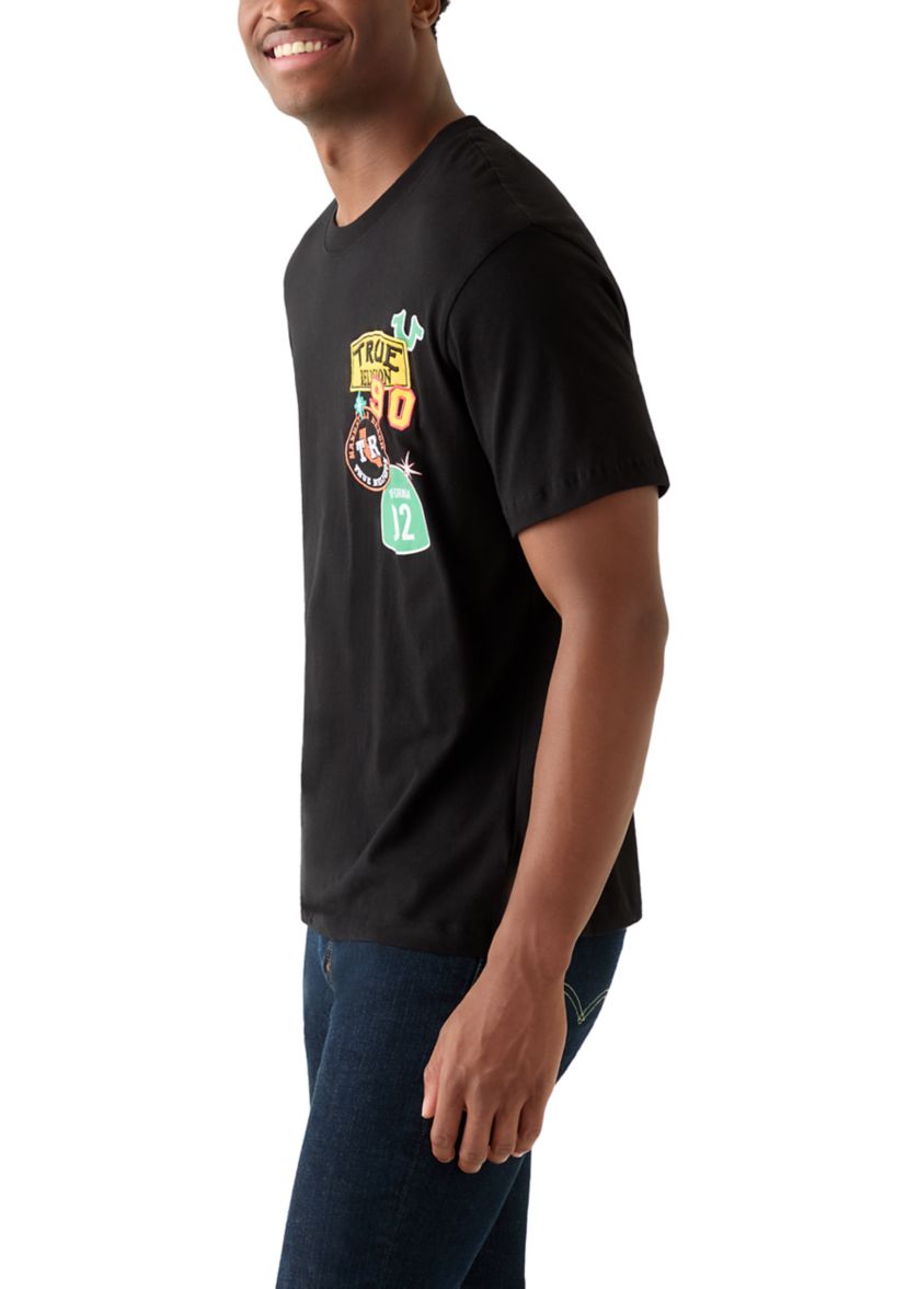 Mens Freeway Patched Logo Graphic T-Shirt