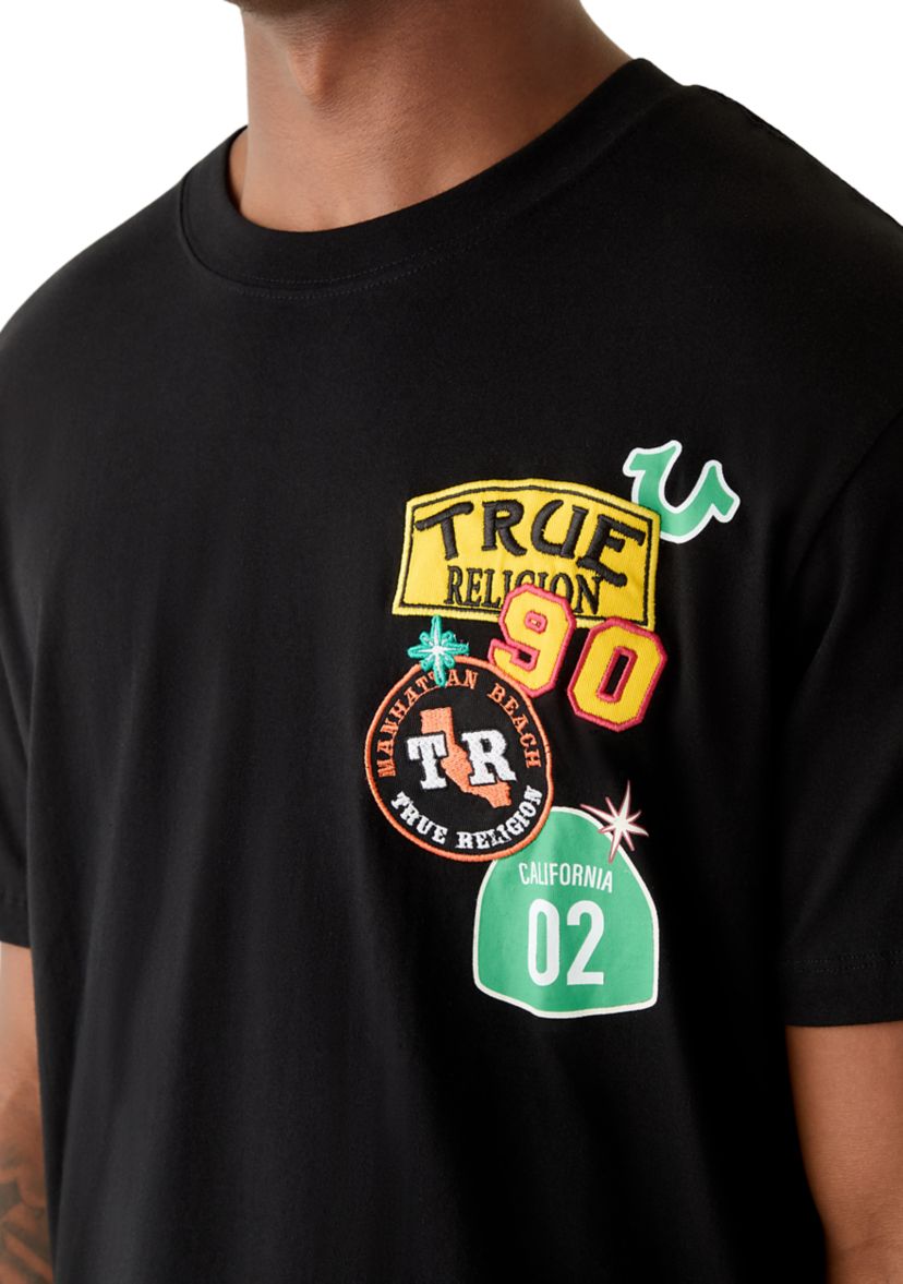 Mens Freeway Patched Logo Graphic T-Shirt