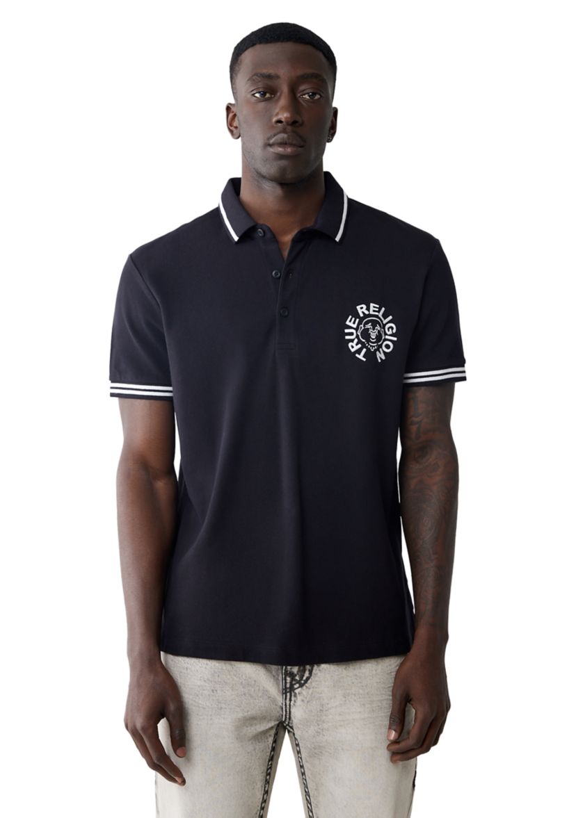 Mens Short Sleeve Buddha Logo Polo Shirt
