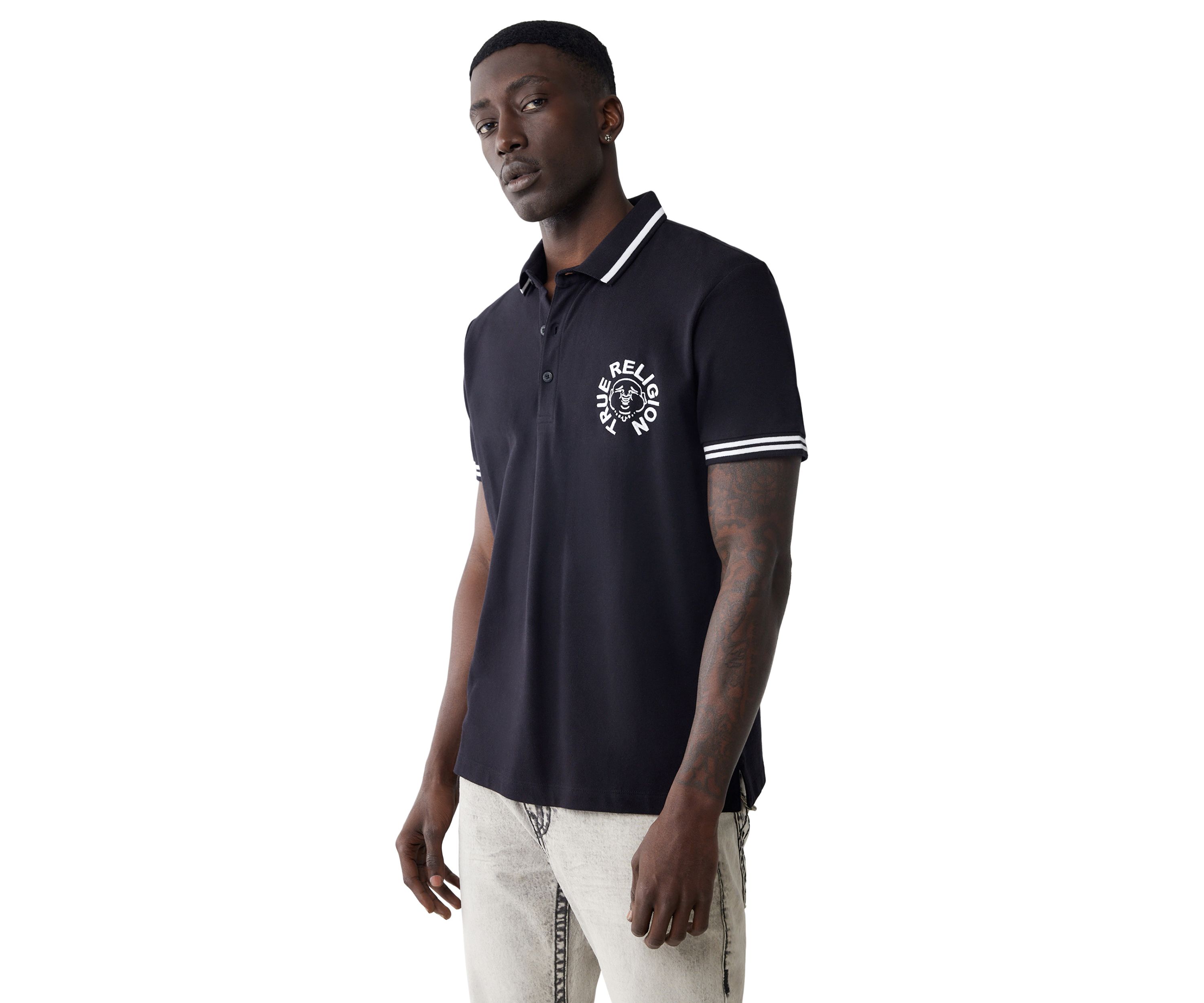 Mens Short Sleeve Buddha Logo Polo Shirt