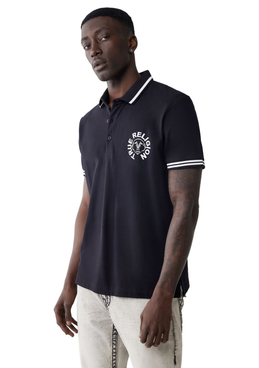 Mens Short Sleeve Buddha Logo Polo Shirt