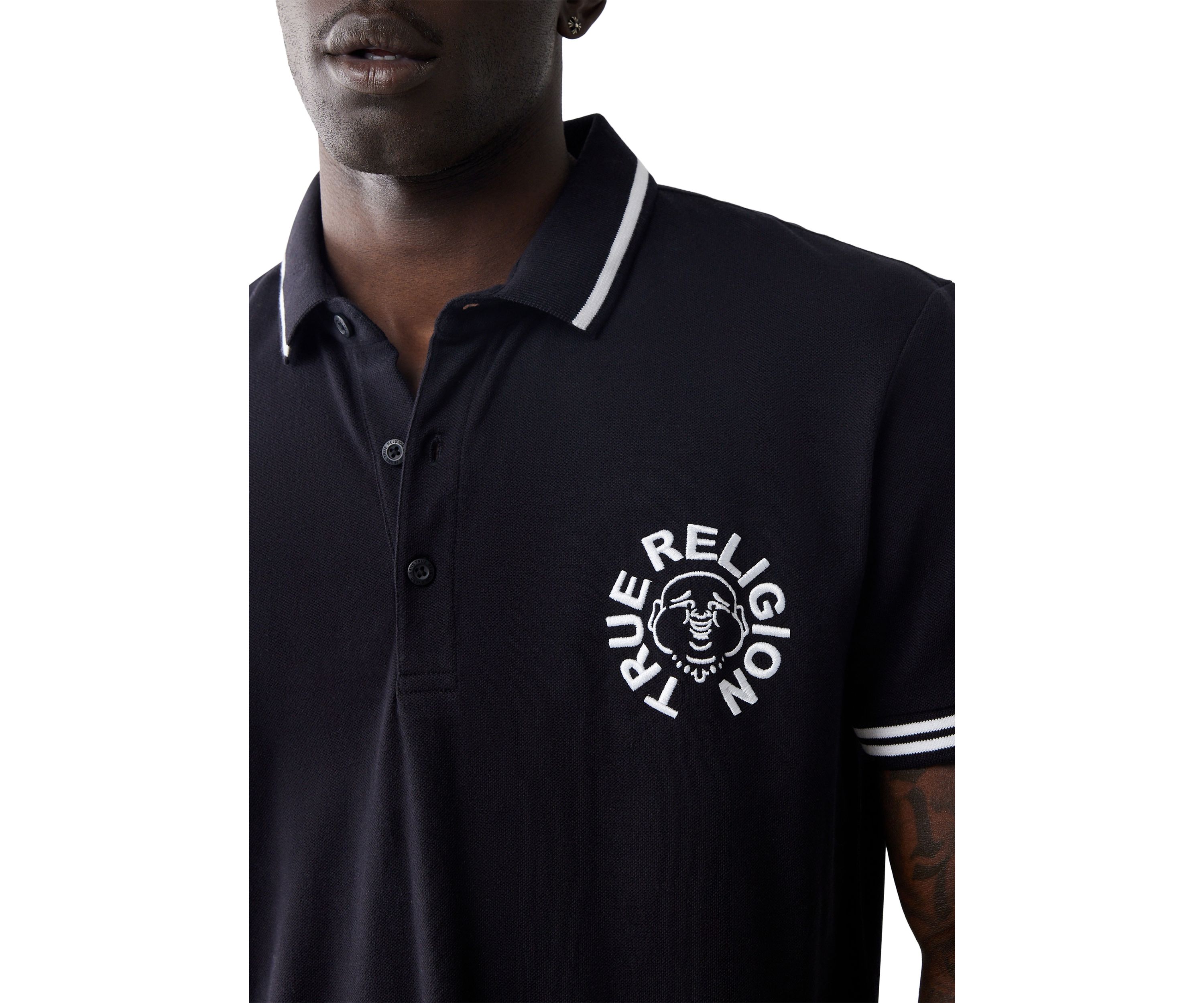 Mens Short Sleeve Buddha Logo Polo Shirt
