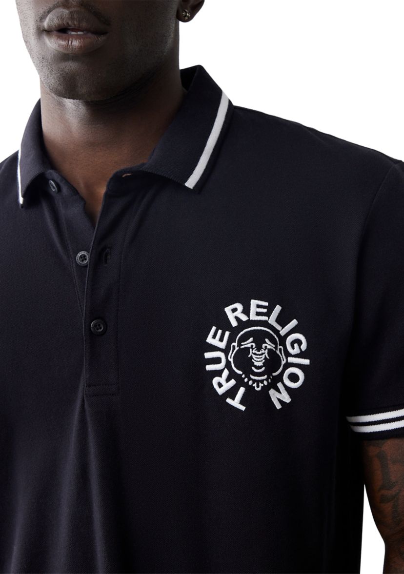 Mens Short Sleeve Buddha Logo Polo Shirt