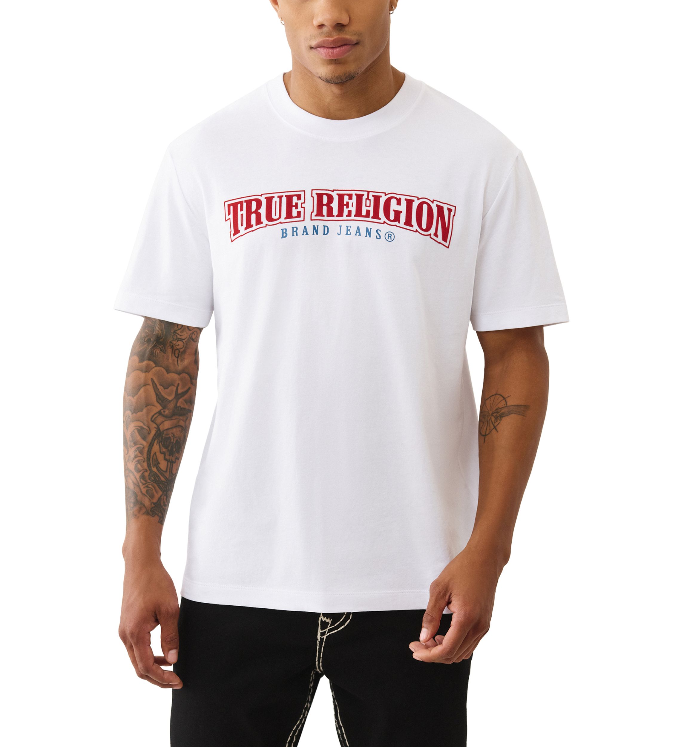 Flocked Buddha Logo Short Sleeve T-Shirt