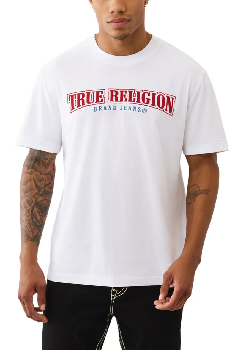 Flocked Buddha Logo Short Sleeve T-Shirt