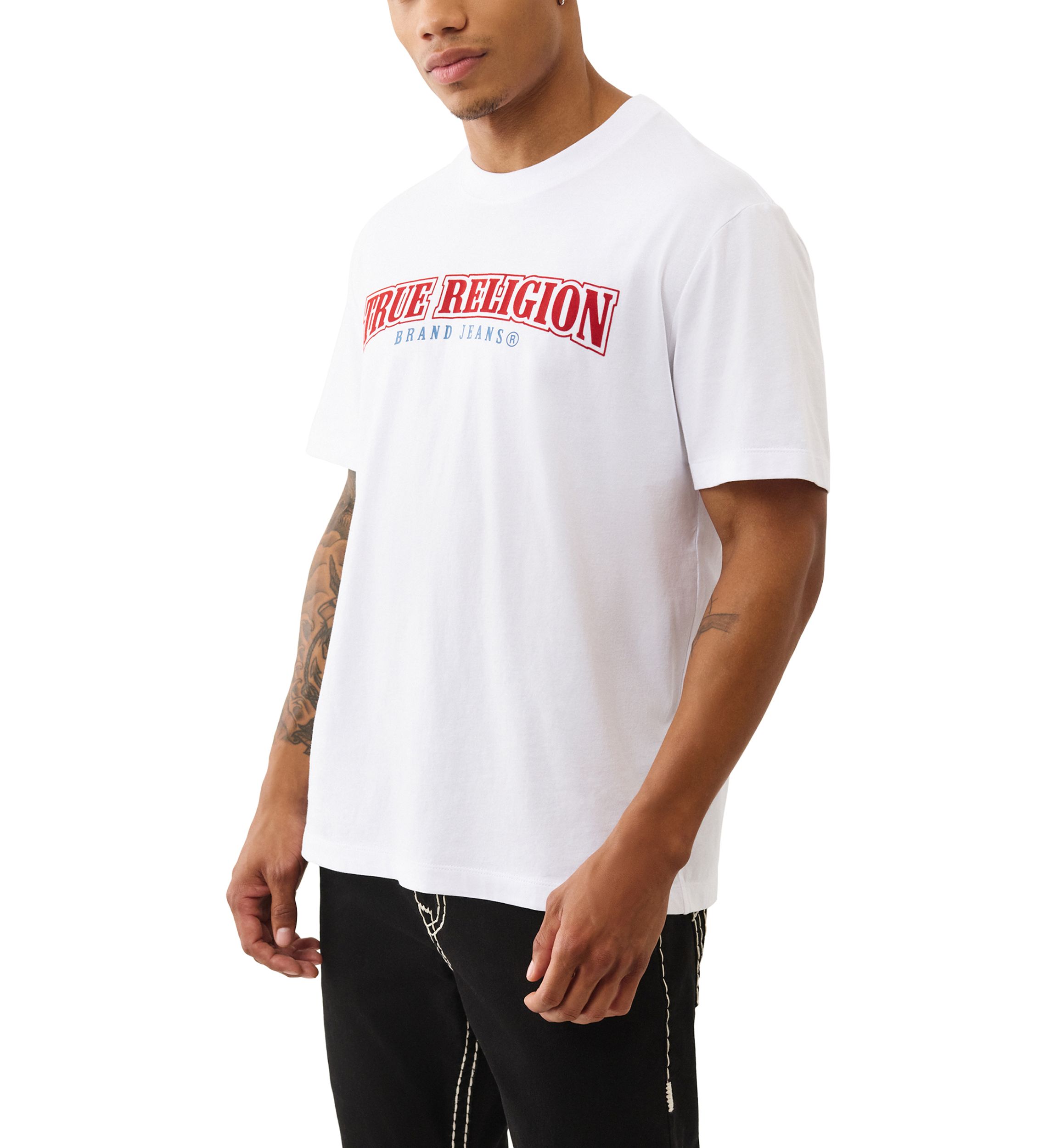 Flocked Buddha Logo Short Sleeve T-Shirt
