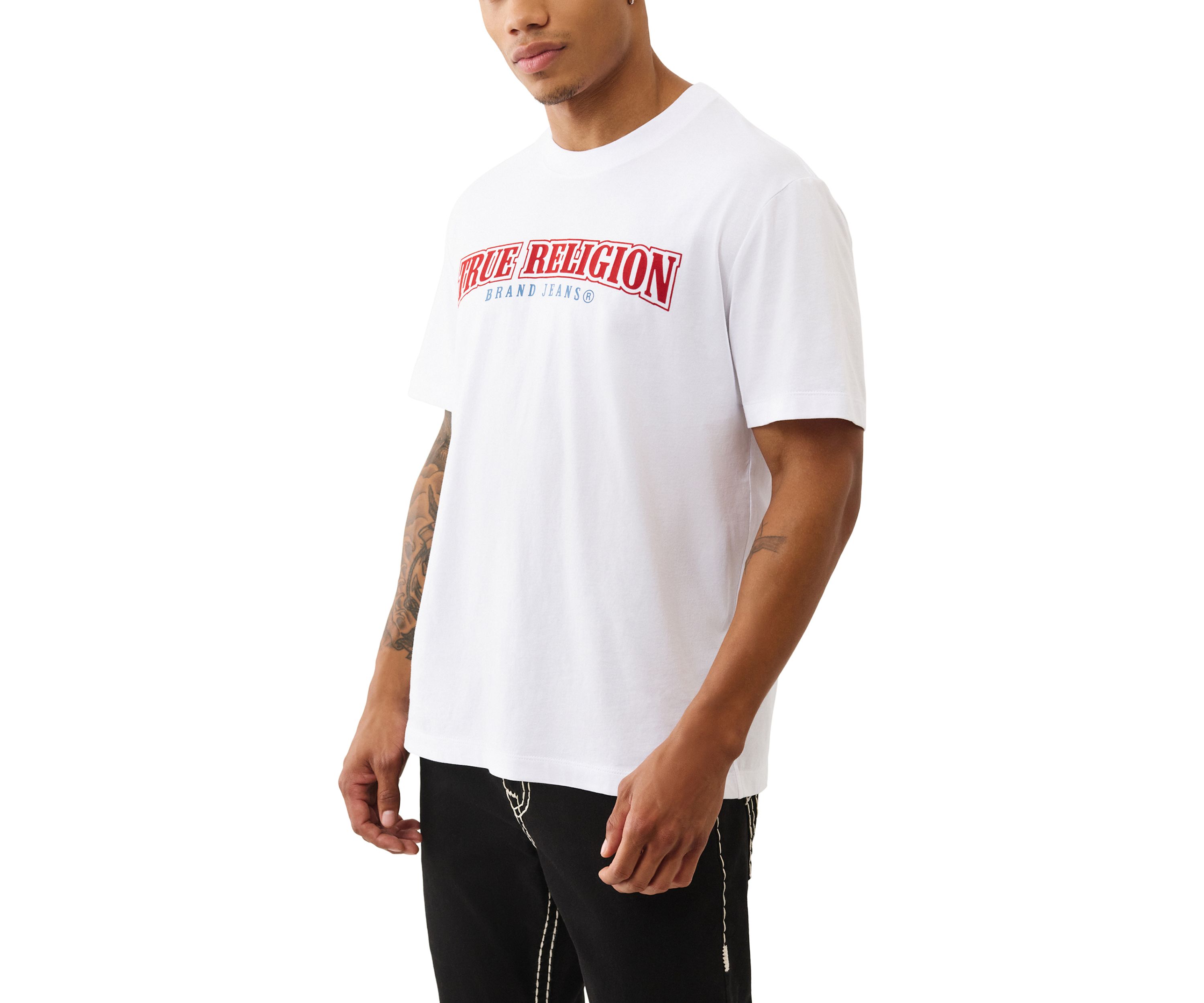 Flocked Buddha Logo Short Sleeve T-Shirt