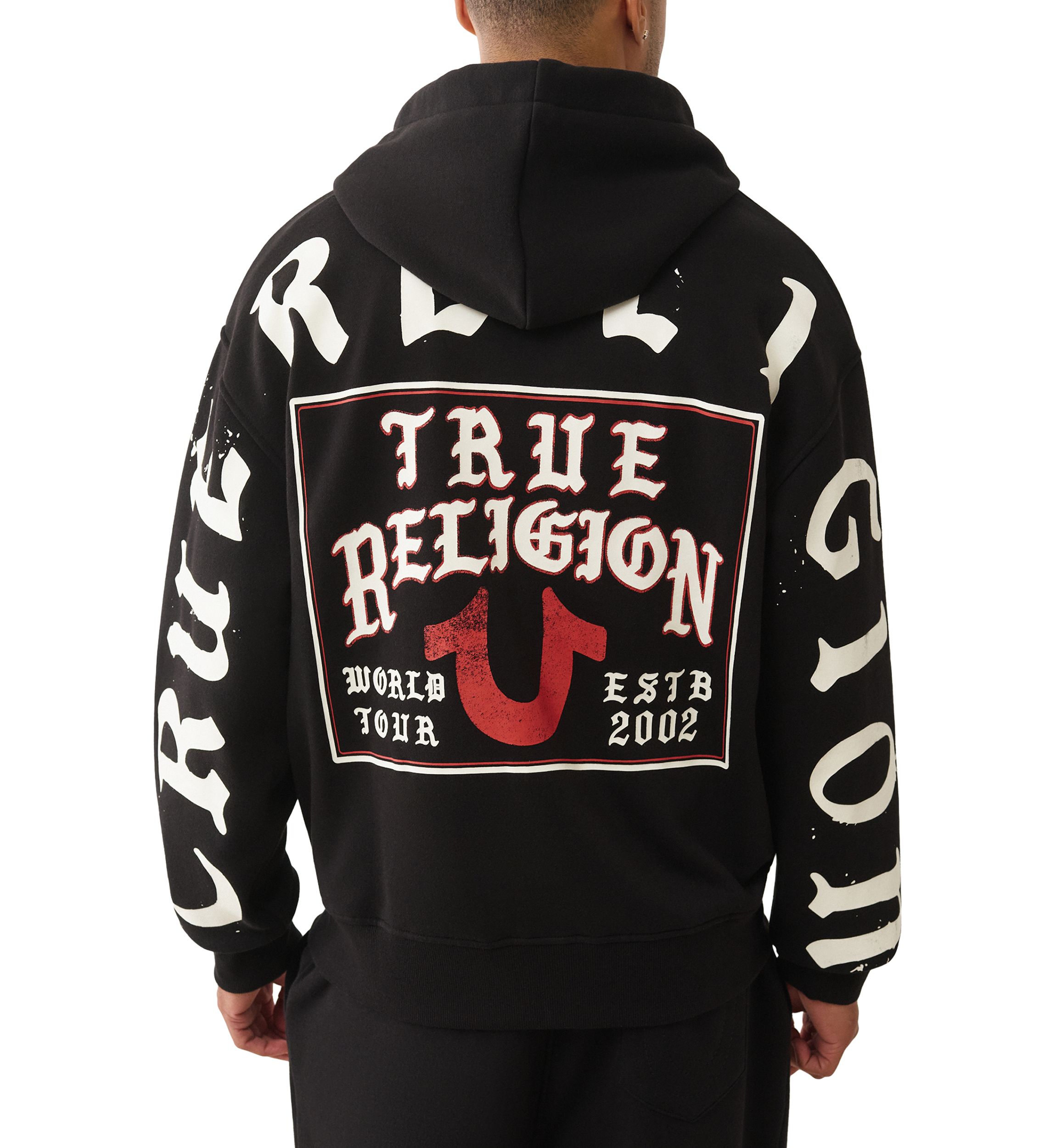 True Religion Men's Script Logo Zip Hoodie | Belk