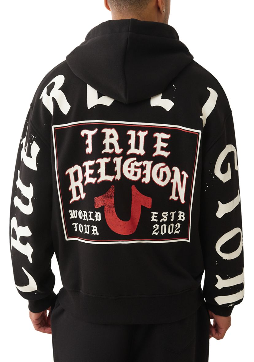 Mens Script Logo Zip Hoodie