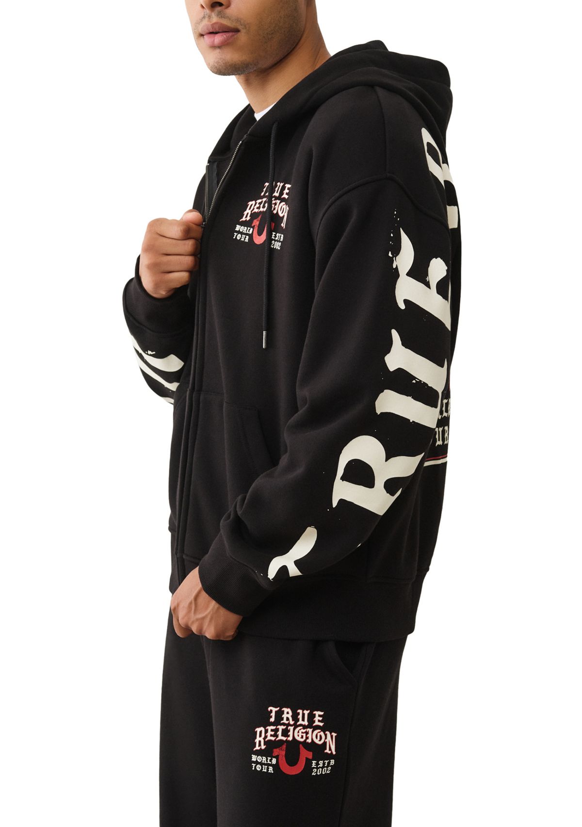 Mens Script Logo Zip Hoodie