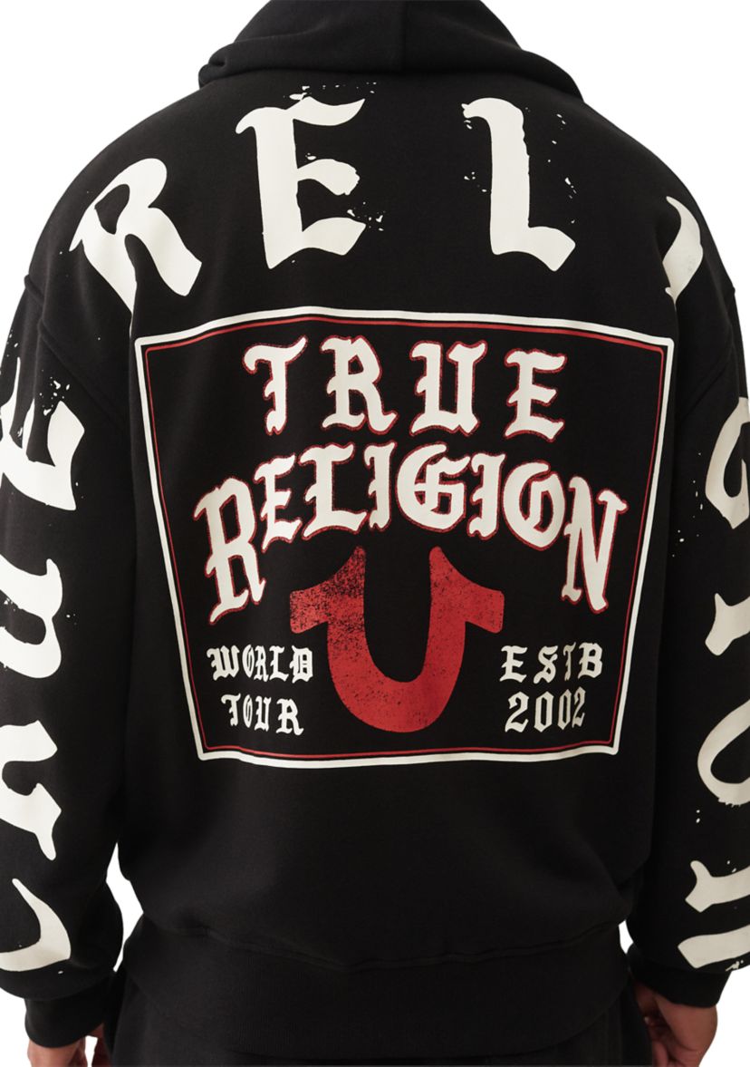 Mens Script Logo Zip Hoodie