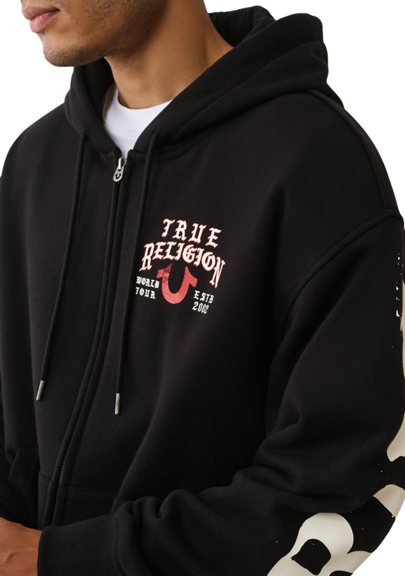 Mens Script Logo Zip Hoodie
