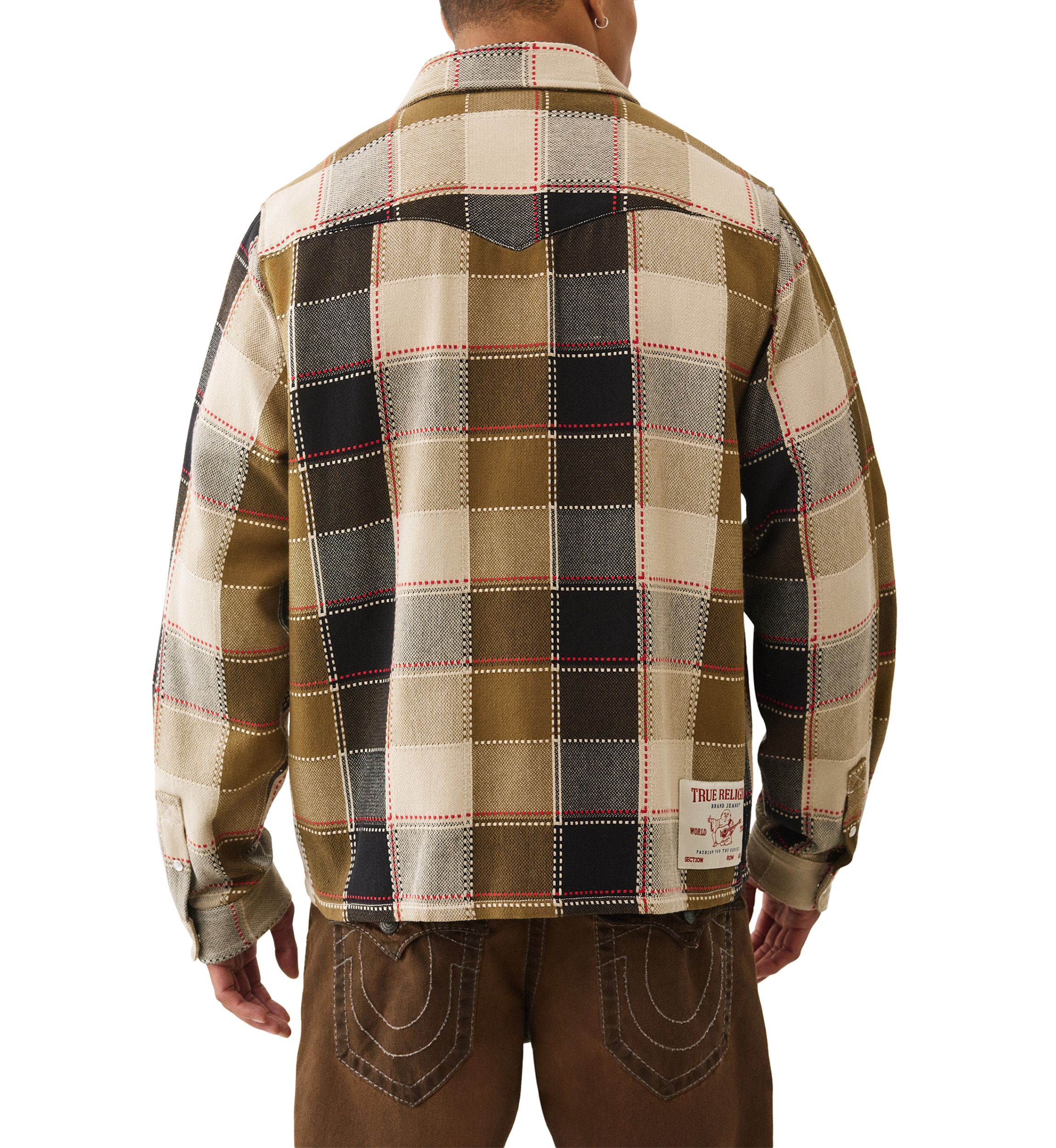 Big T Long Sleeve Boxy Plaid Shirt