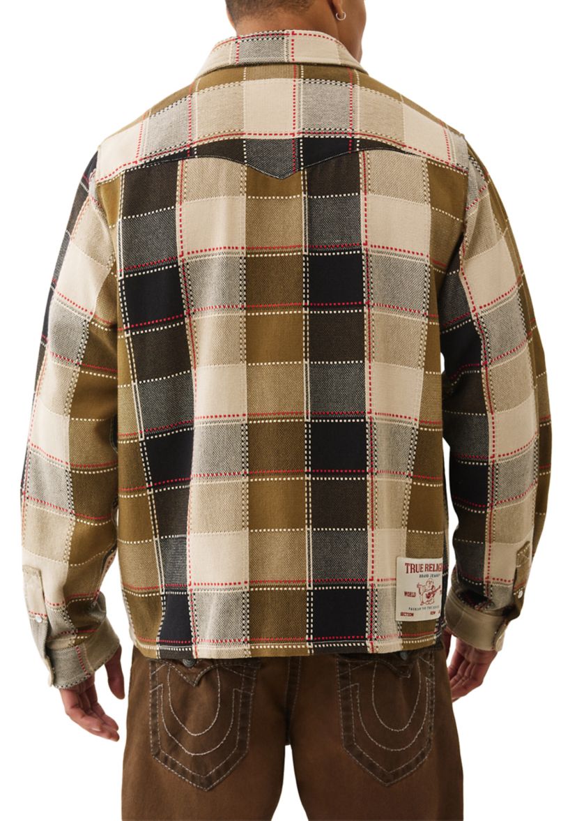 Big T Long Sleeve Boxy Plaid Shirt