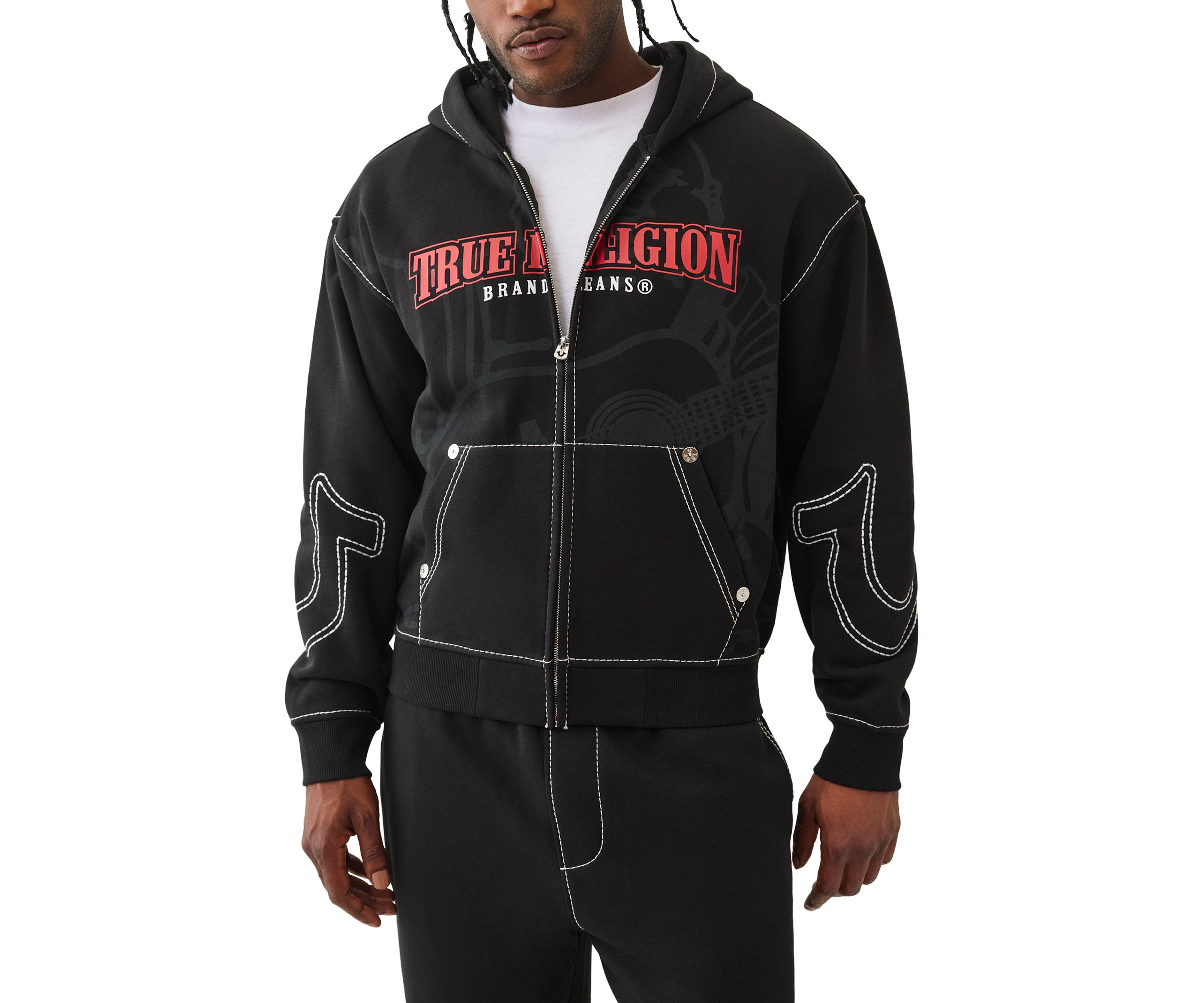 Anniversary Print Big T Zip Hoodie