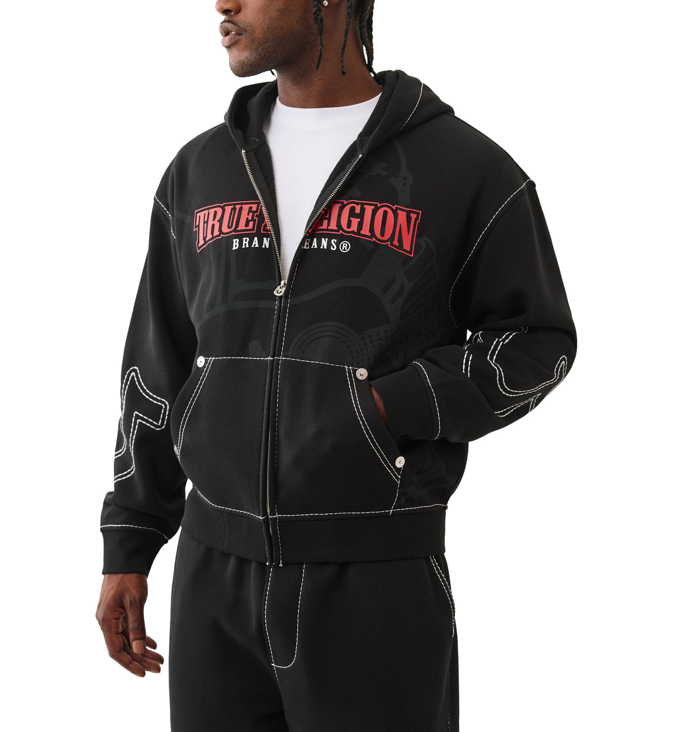 Anniversary Print Big T Zip Hoodie
