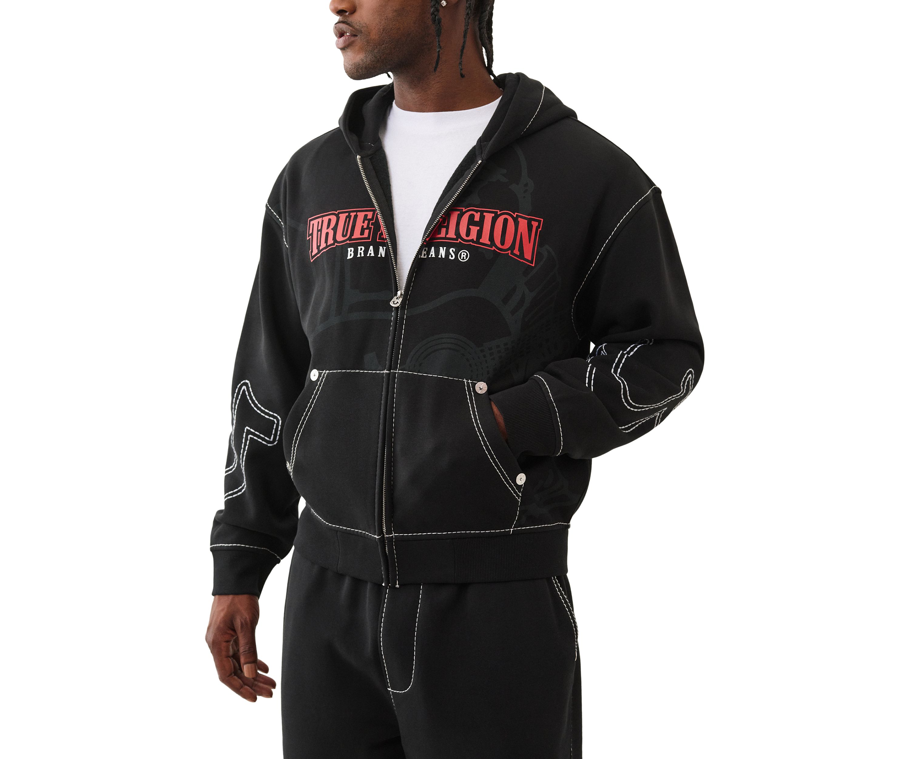 Anniversary Print Big T Zip Hoodie