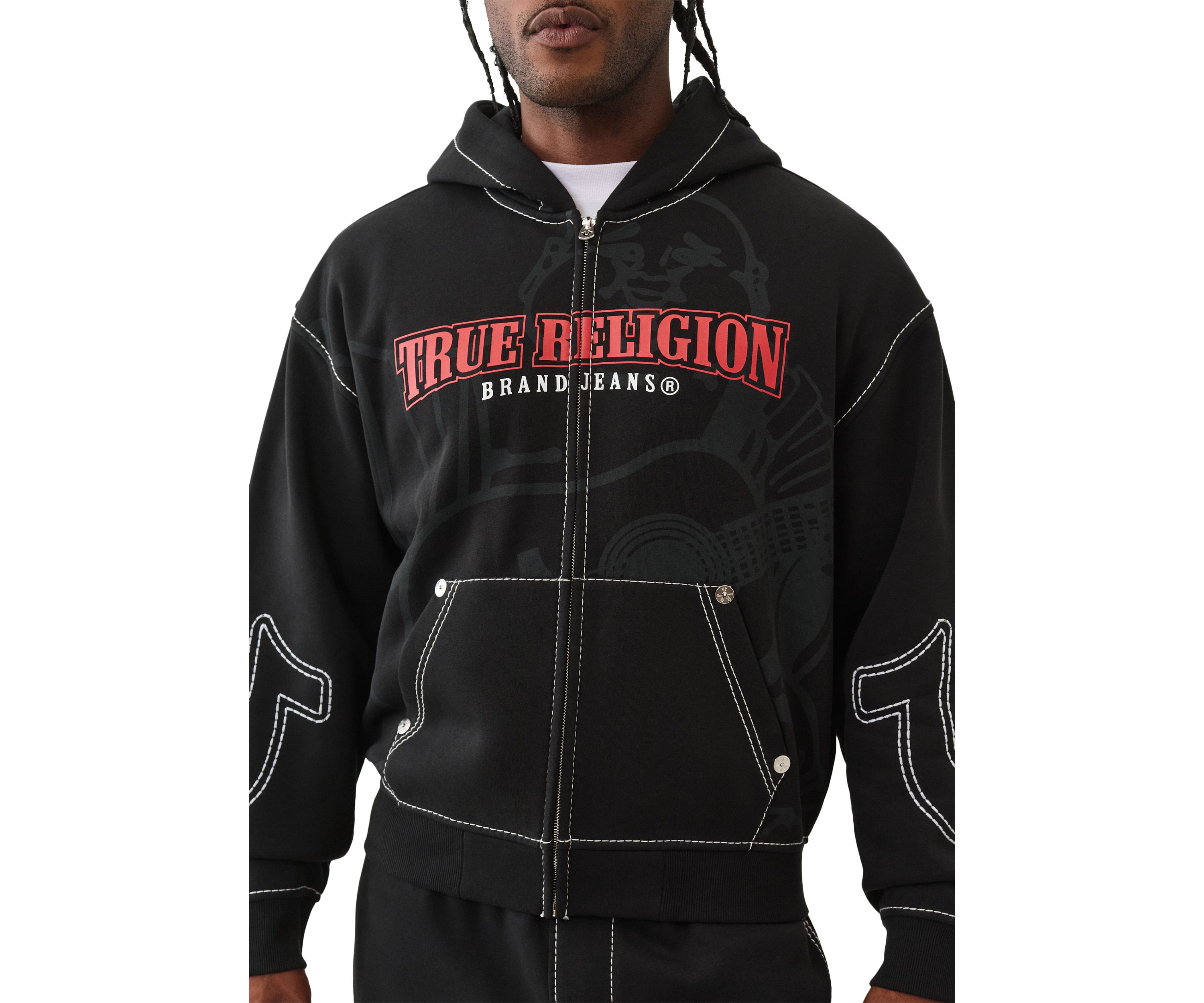 Anniversary Print Big T Zip Hoodie