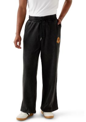 True Religion Men's Vintage Tiger Baggy Sweatpants, Black, XL