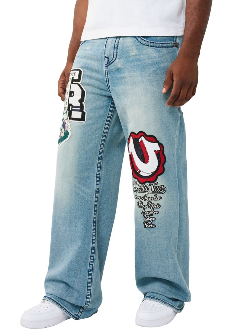 True Religion Vinny Patched Ultra Baggy Jeans | Belk