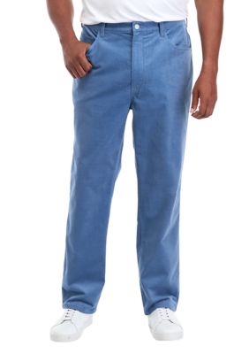 Southern Proper Men's Big & Tall Corduroy 5 Pocket Pants, Blue, 46 x 34