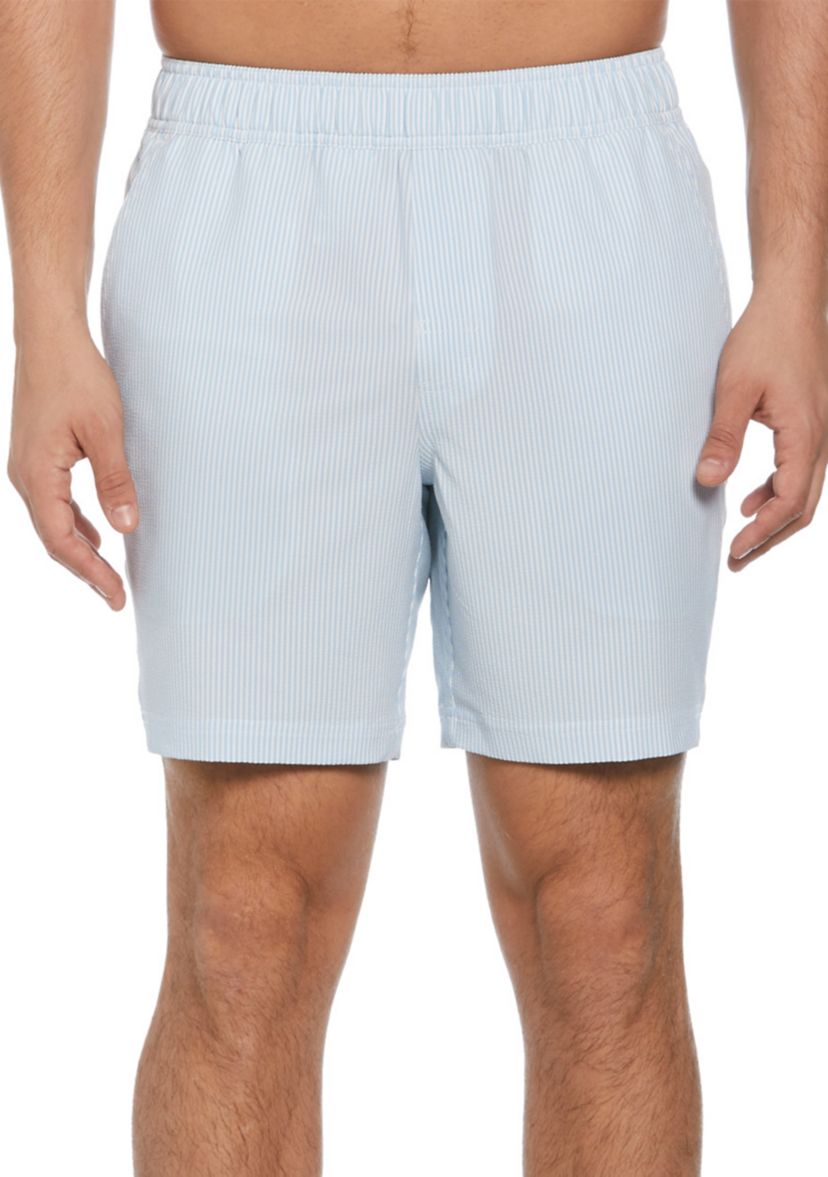 Mens Striped Pull On 7 Seersucker Shorts