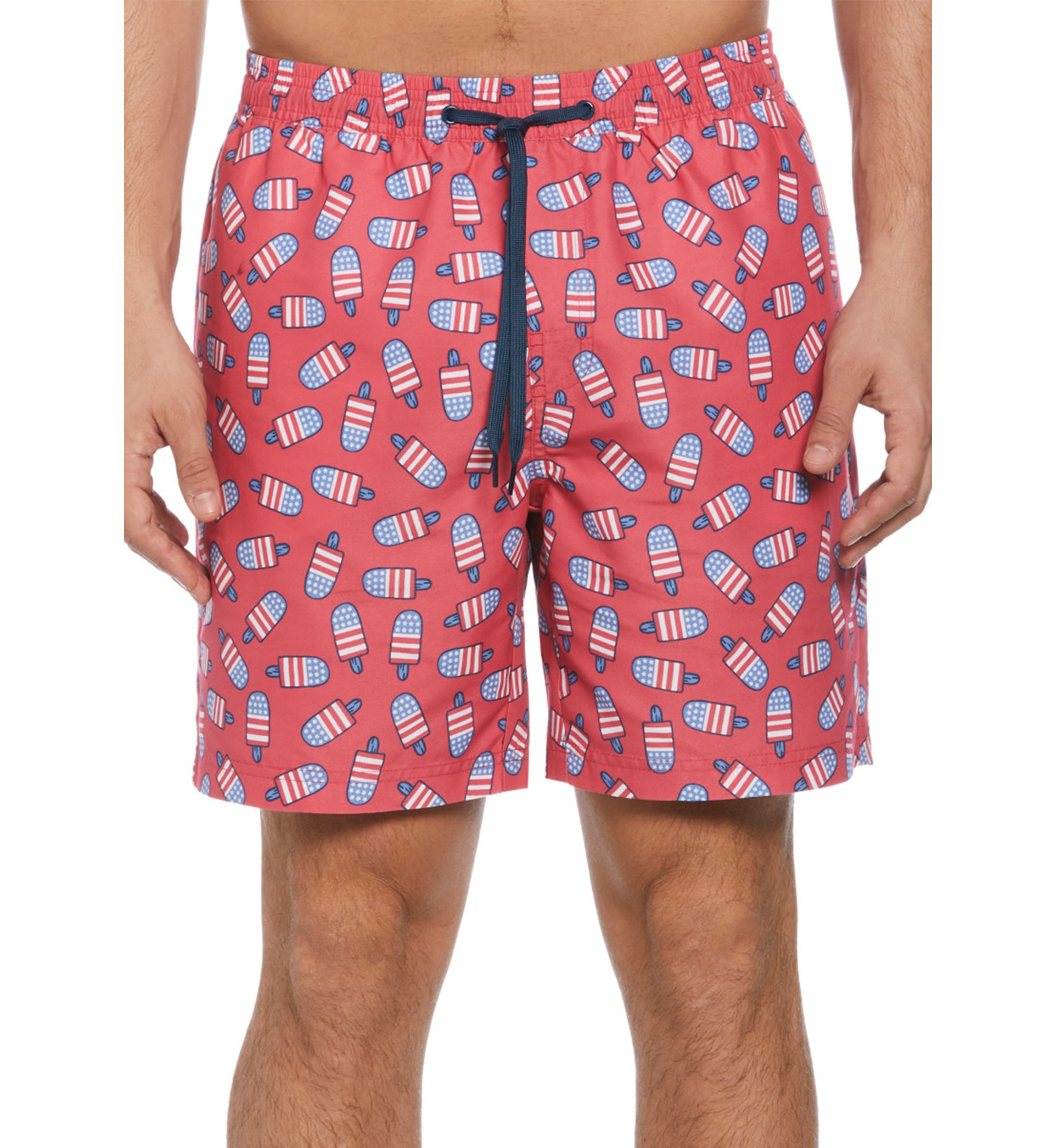 7" Red Popsicle Print Swim Shorts