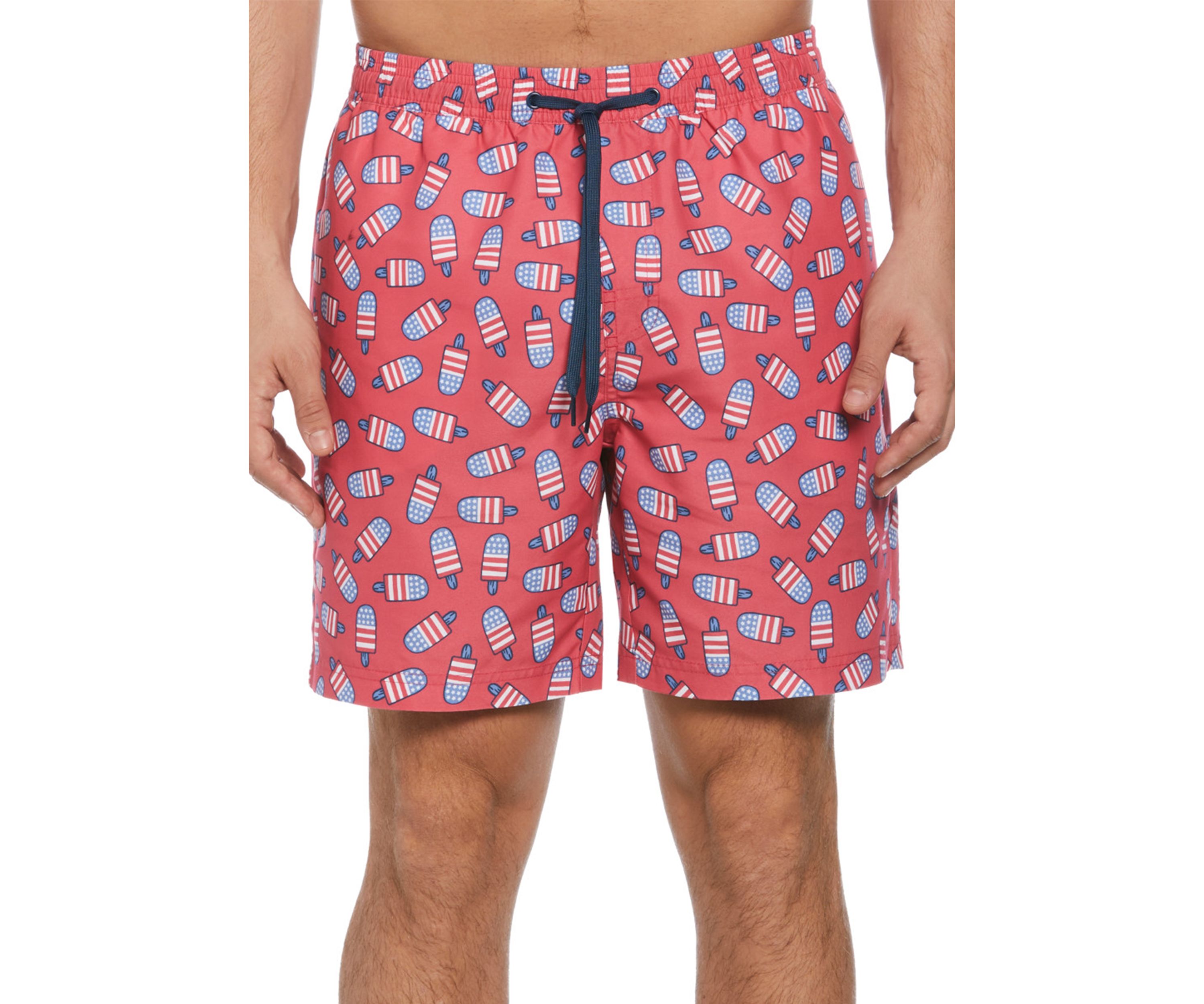 7" Red Popsicle Print Swim Shorts
